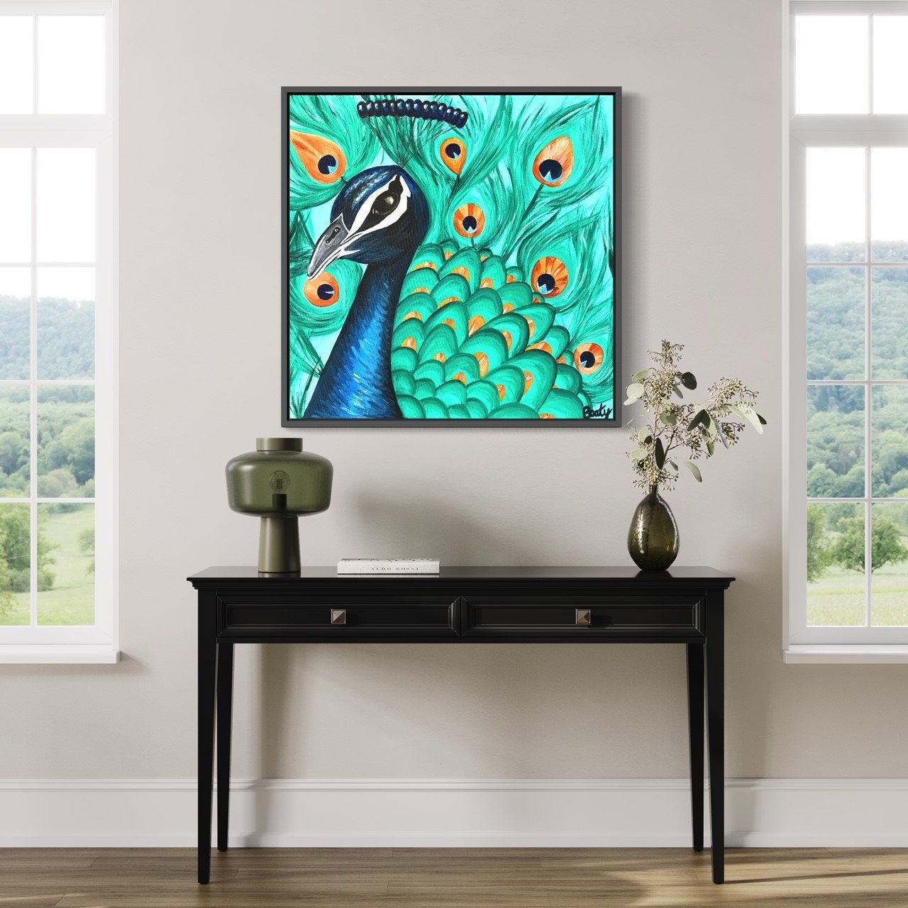 Acrylic art - Proud as a Peacock.jpg