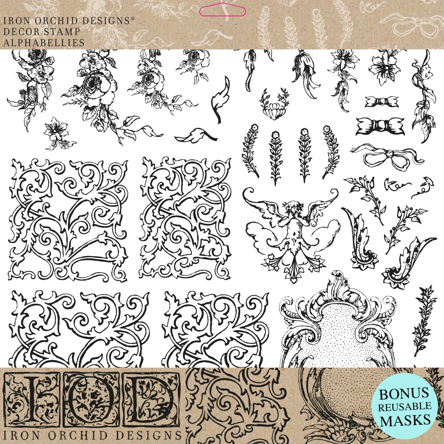 Alphabellies Stamp by IOD - Iron Orchid Designs