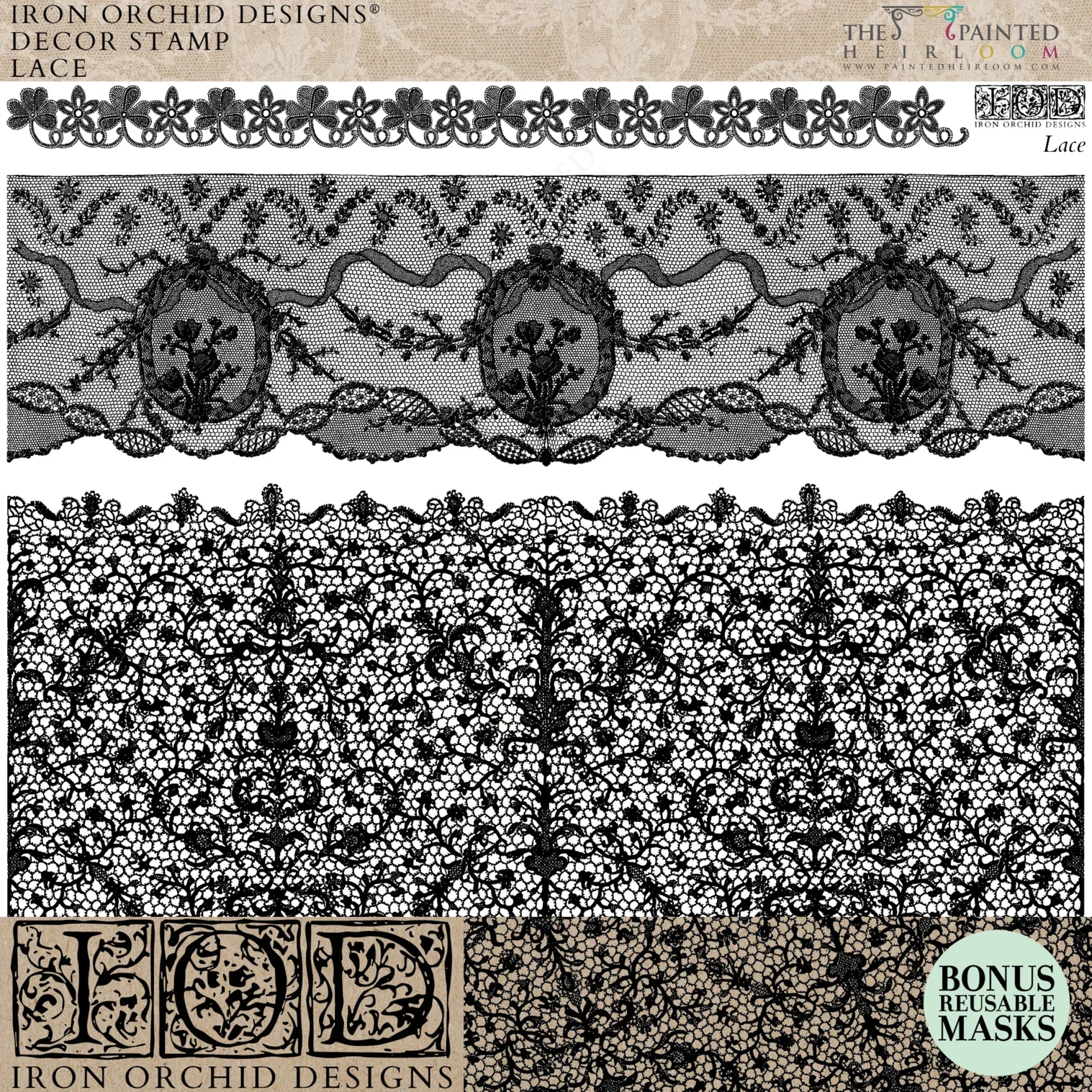 Lace Stamp by IOD - Iron Orchid Designs