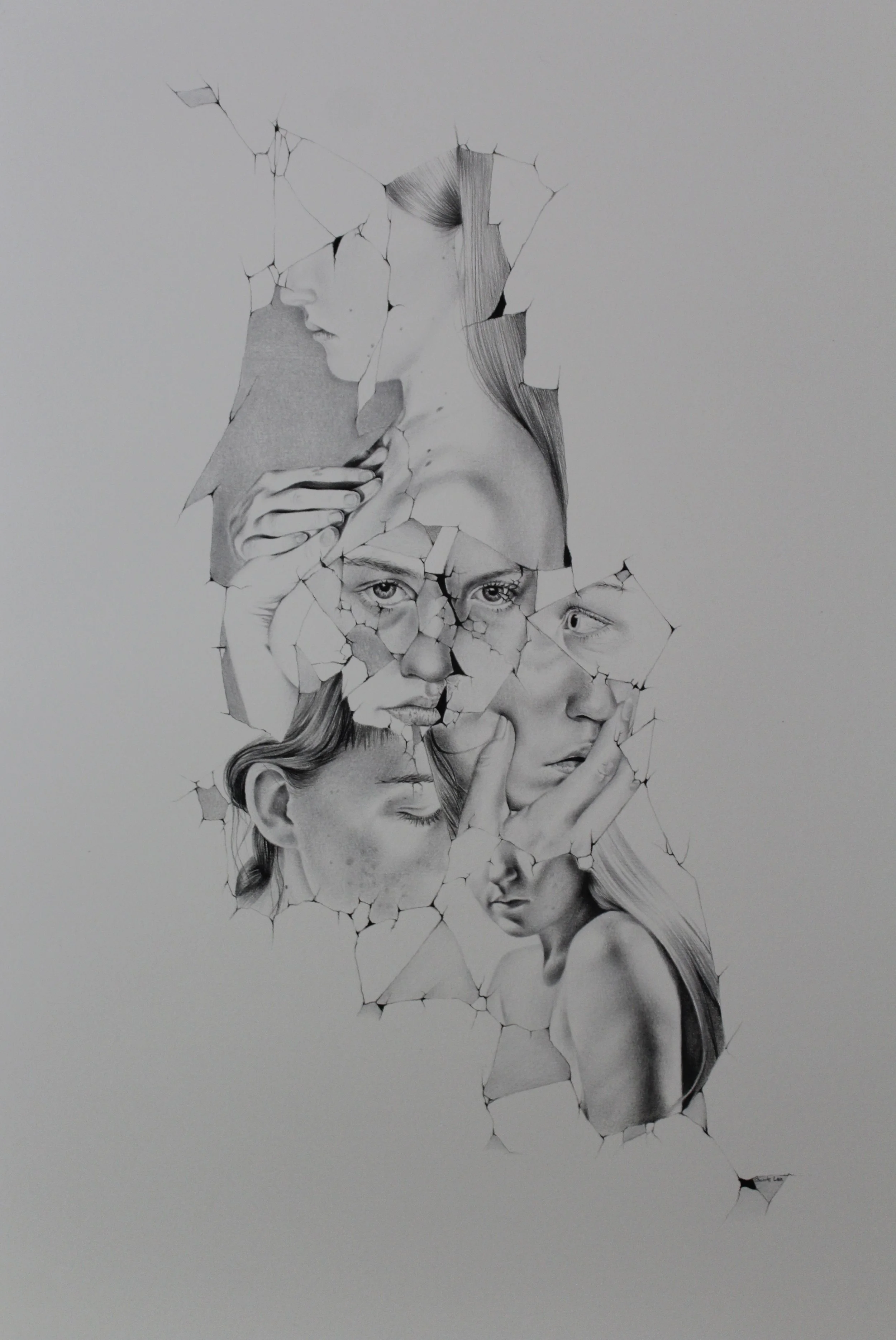 'Fragmented' 2026 Pencil on paper 59.5 x 42 cm