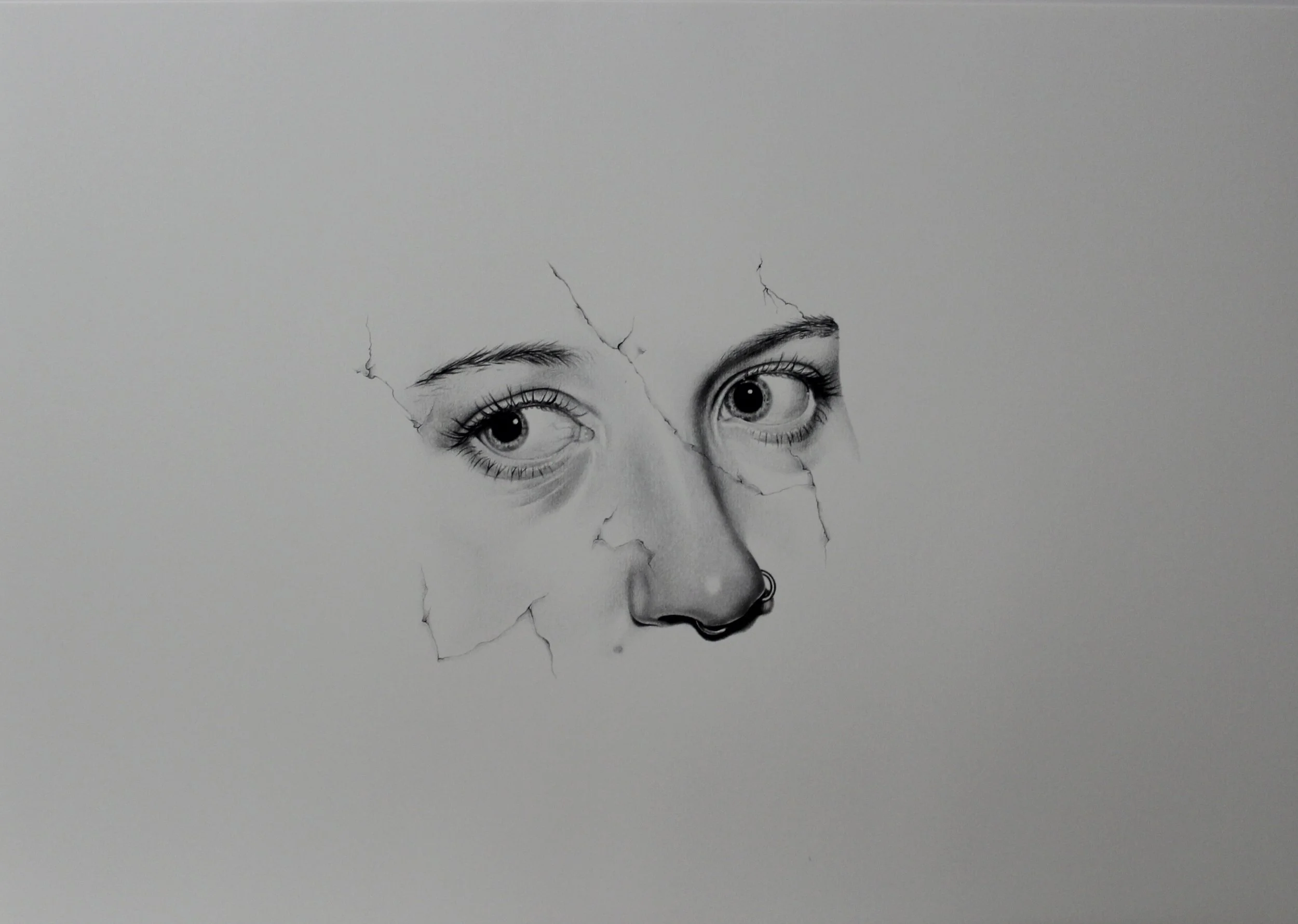 'the cracks are starting to show' 2026 Pencil on paper 42 x 59.5 cm