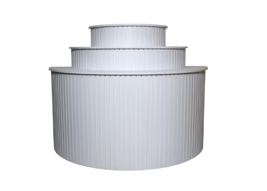 Slatted 3 Tier Dessert Table - White