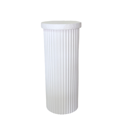 Ripple Plinth with Cake Top - White