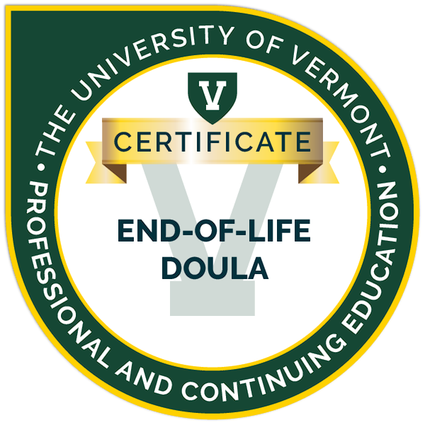 Certificaat van de Universiteit van Vermont voor 'End-of-Life Doula'