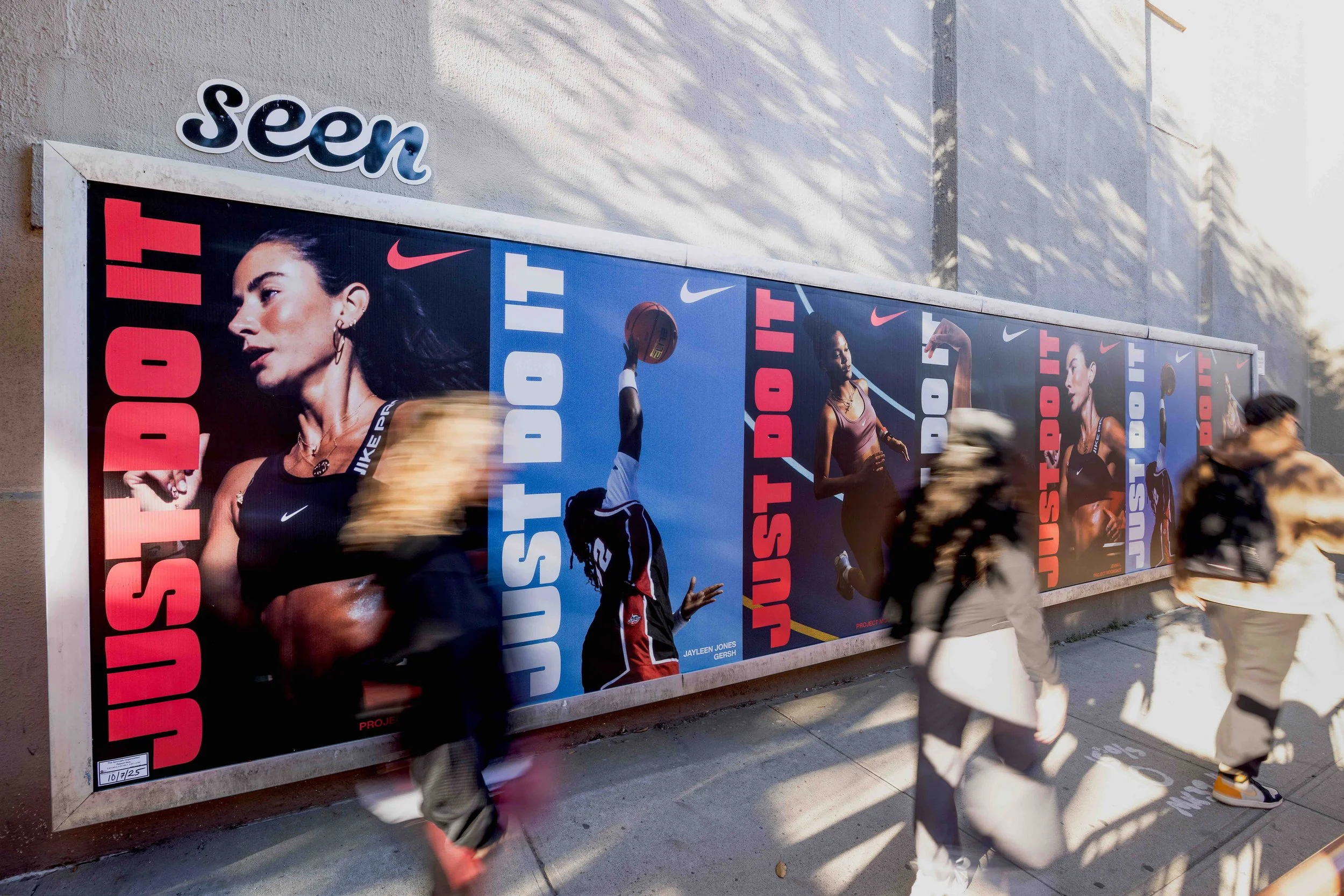 Nike wild posting advertising nyc seen media wheat paste