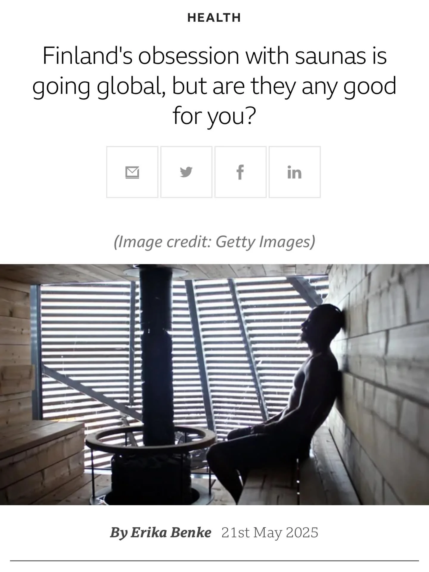Interesting article from Erika Benke, BBC - https://www.bbc.co.uk/future/article/20250520-are-saunas-and-cold-plunges-good-for-your-health