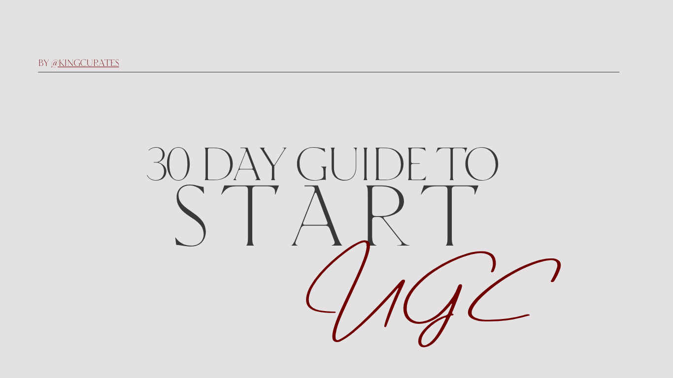 FREE 30 Day Guide to start UGC