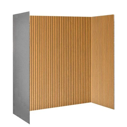 Honey Black Acoustic Wood Slat Fireplace Chamber