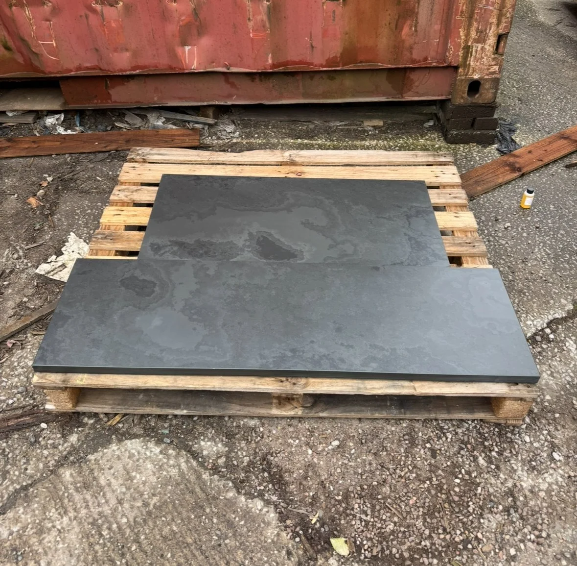 2pc Honed Brazilian Riven Slate Hearth ( LAST ONE)