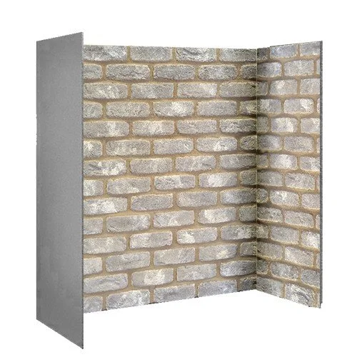 Sky Grey Rustic Fireplace Chamber