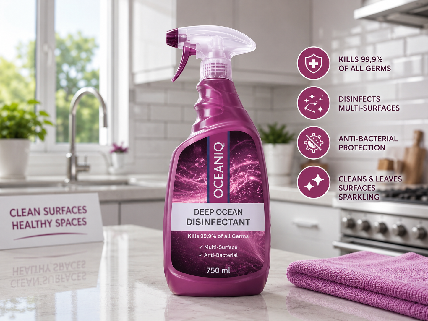 OCEANIQ Deep Ocean Surface Disinfectant 750ml