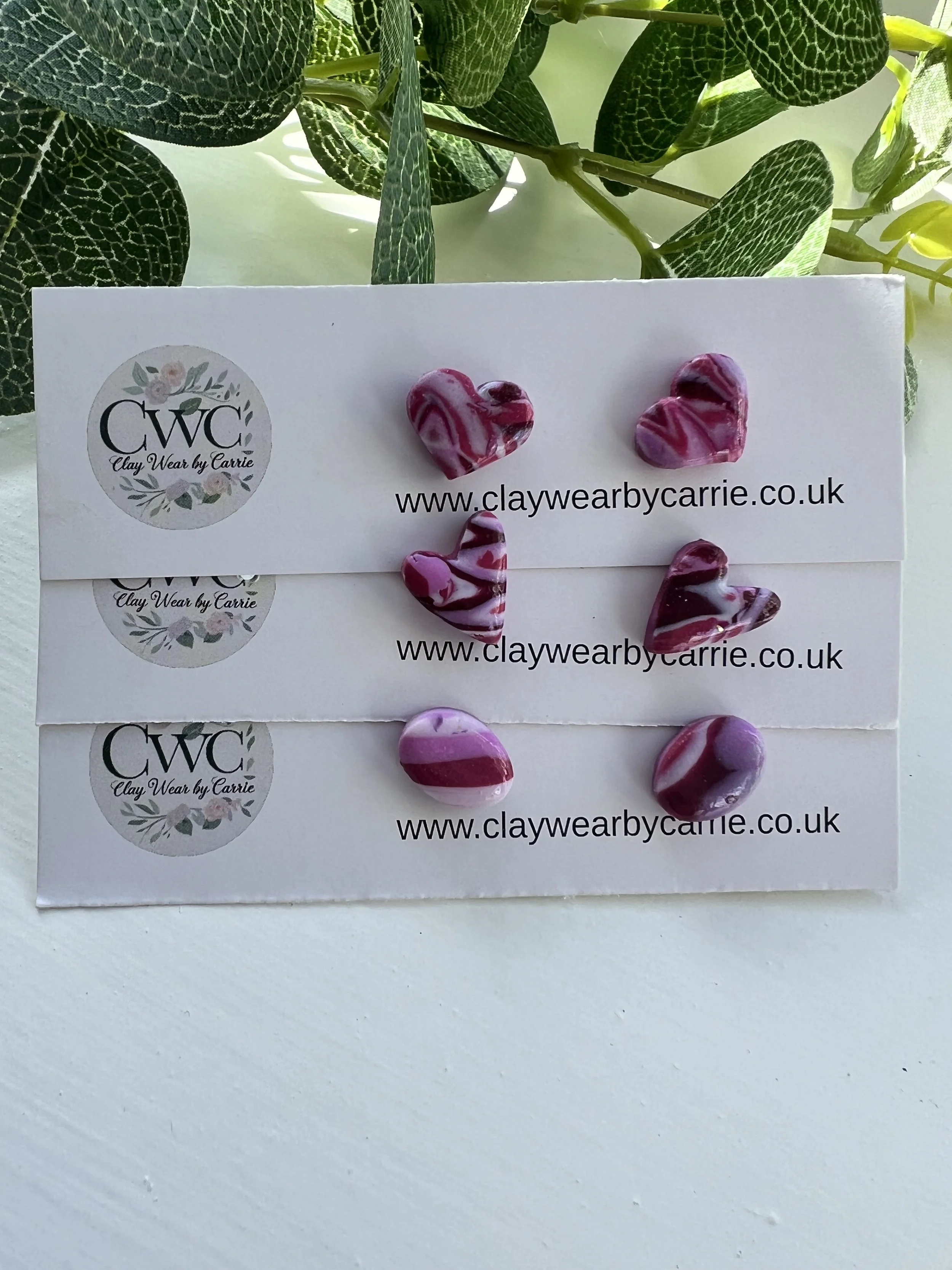 Pink Marble Studs