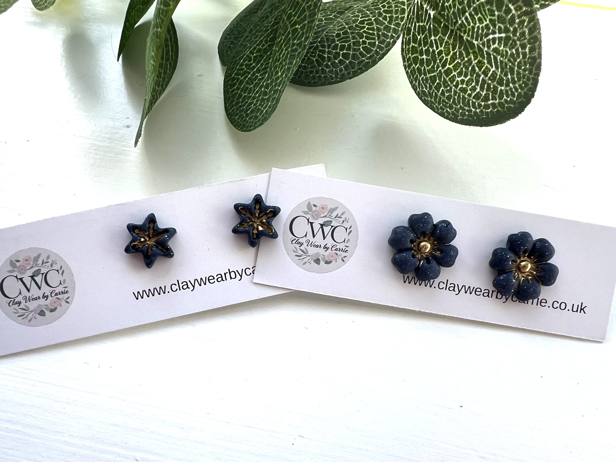 Navy Sparkle Studs