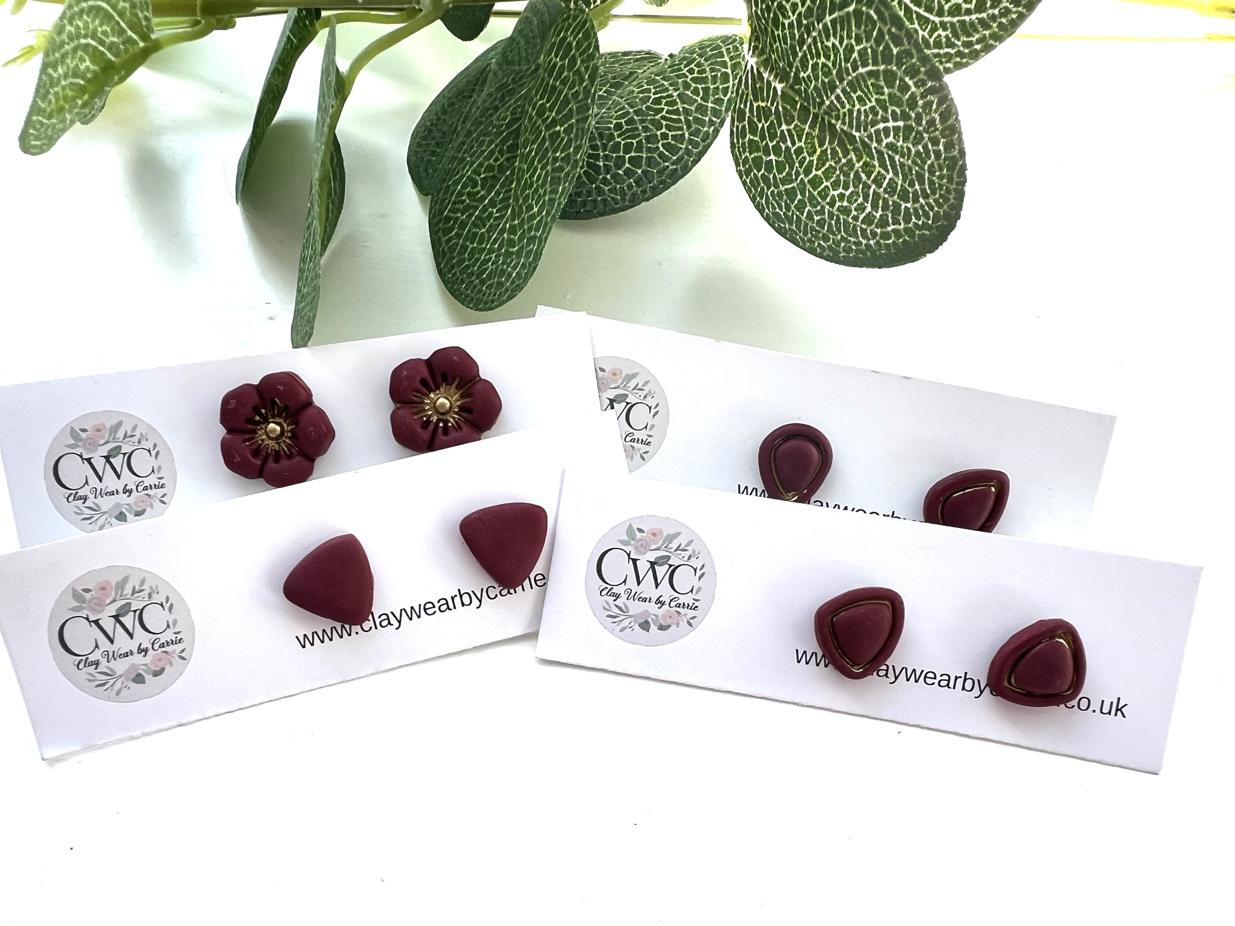 Deep Red Studs
