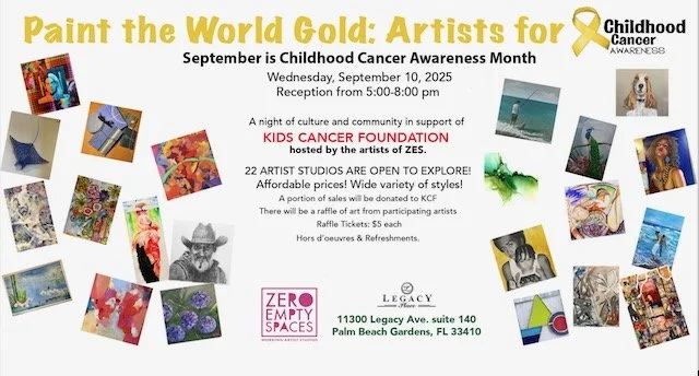 RECEPTION: Paint the World Gold - Participating WAS Artists Heather Bergstrom, Astrid Mora, Erica Kyle