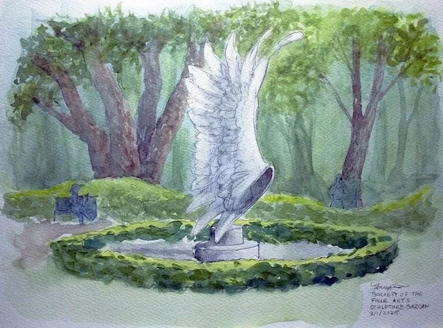 Sketch of "Recovery" a sculpture by Grainger McKoy