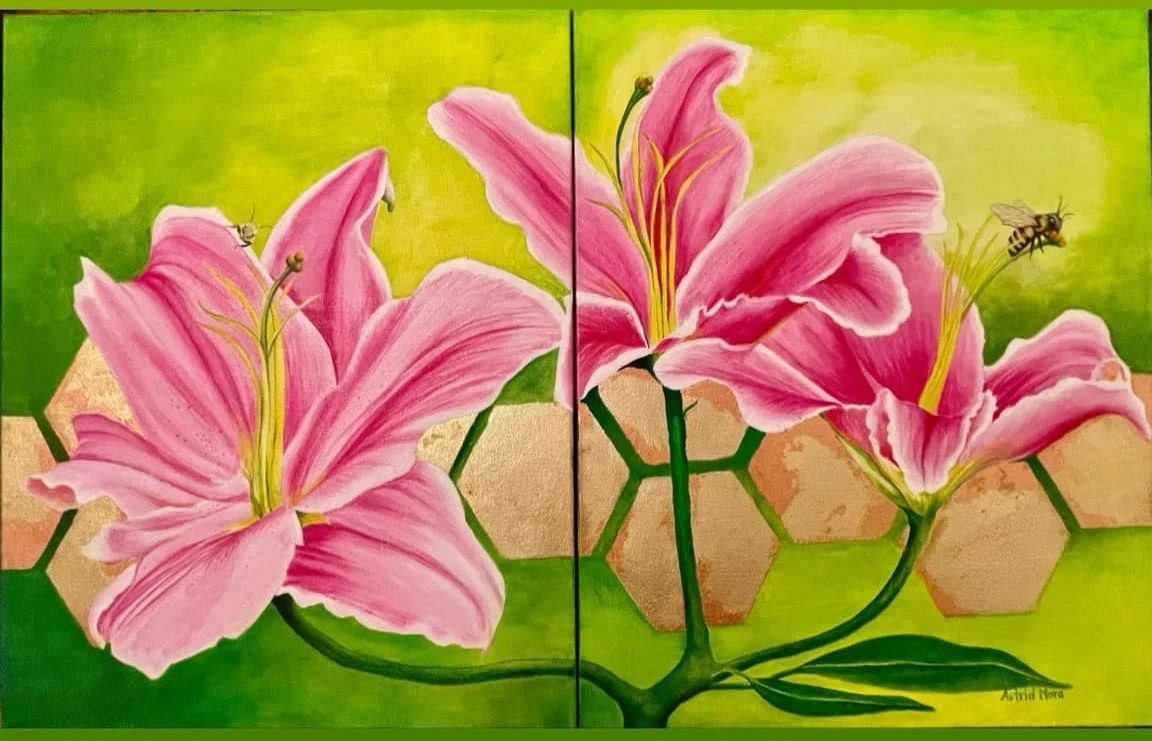 A.Mora_Sweet 32x20 Acrylic, gold & coper leaf on canvas.jpg