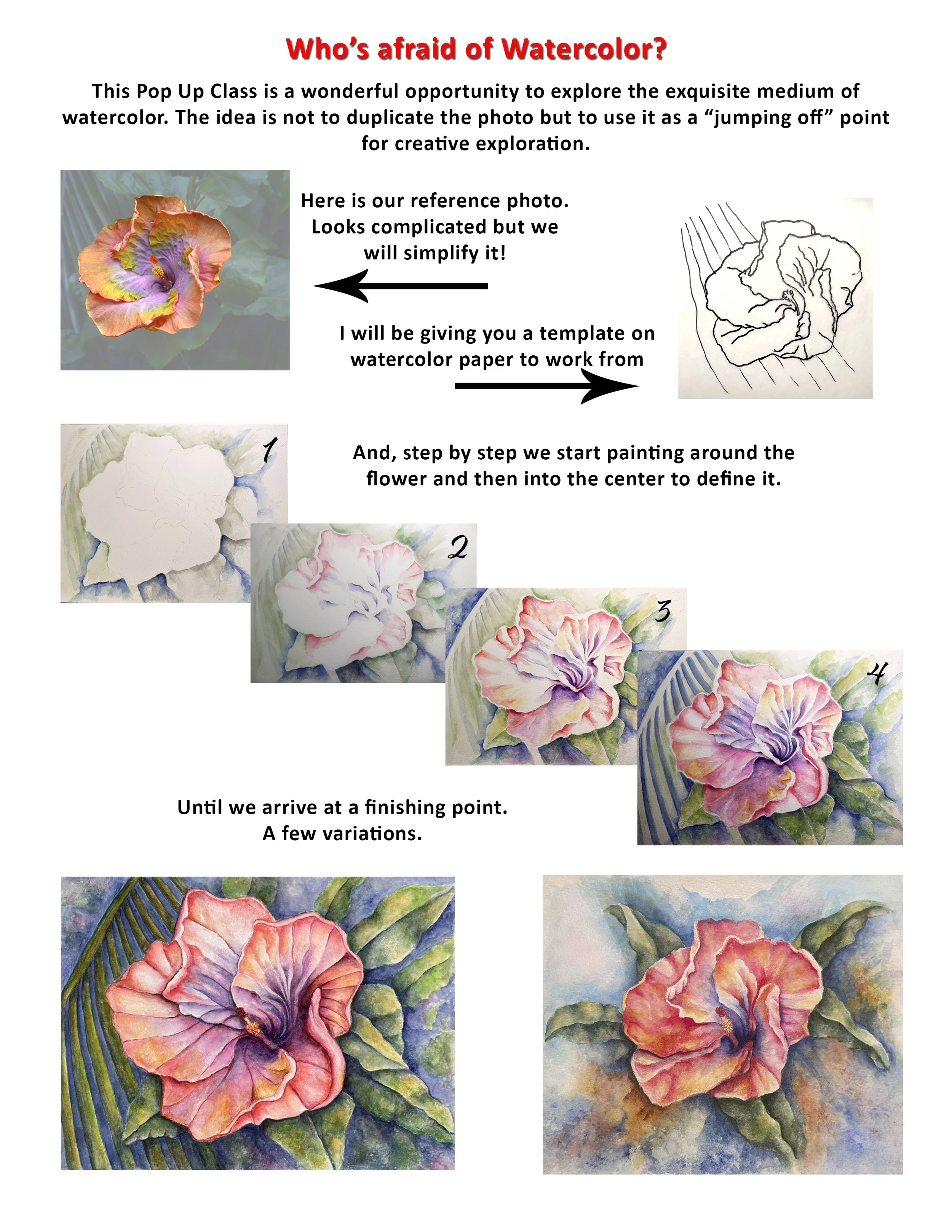 Who's Afraid of Watercolor? - by Susan Oakes - Fri, April 24, 1-4 PM