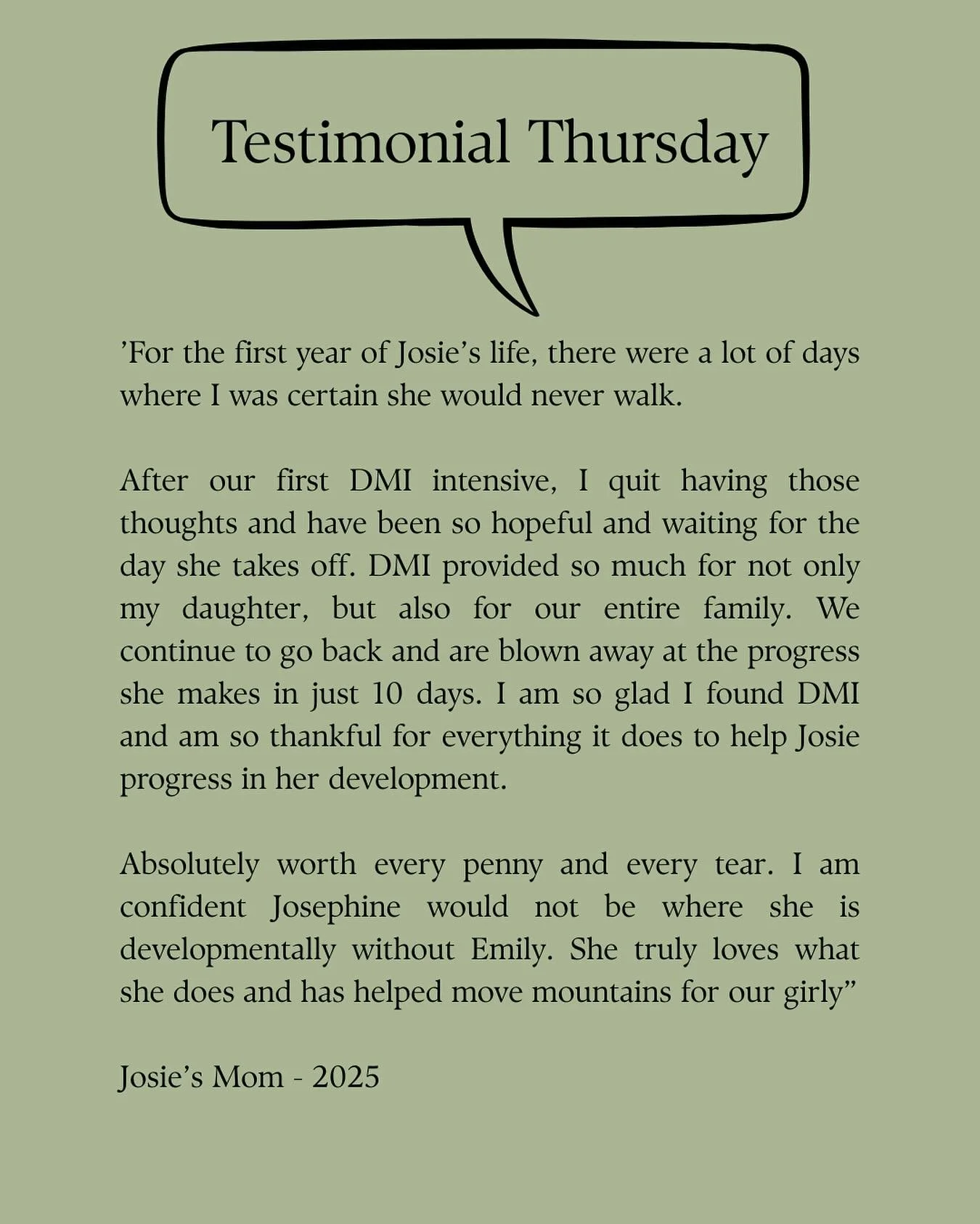Sweet words from the sweetest mama 🥹
Even the littlest movers are making BIG strides with DMI therapy!
DMI helps build balance, strength, and motor coordination to help your kiddos reach their gross motor milestones!
Curious if it’s right