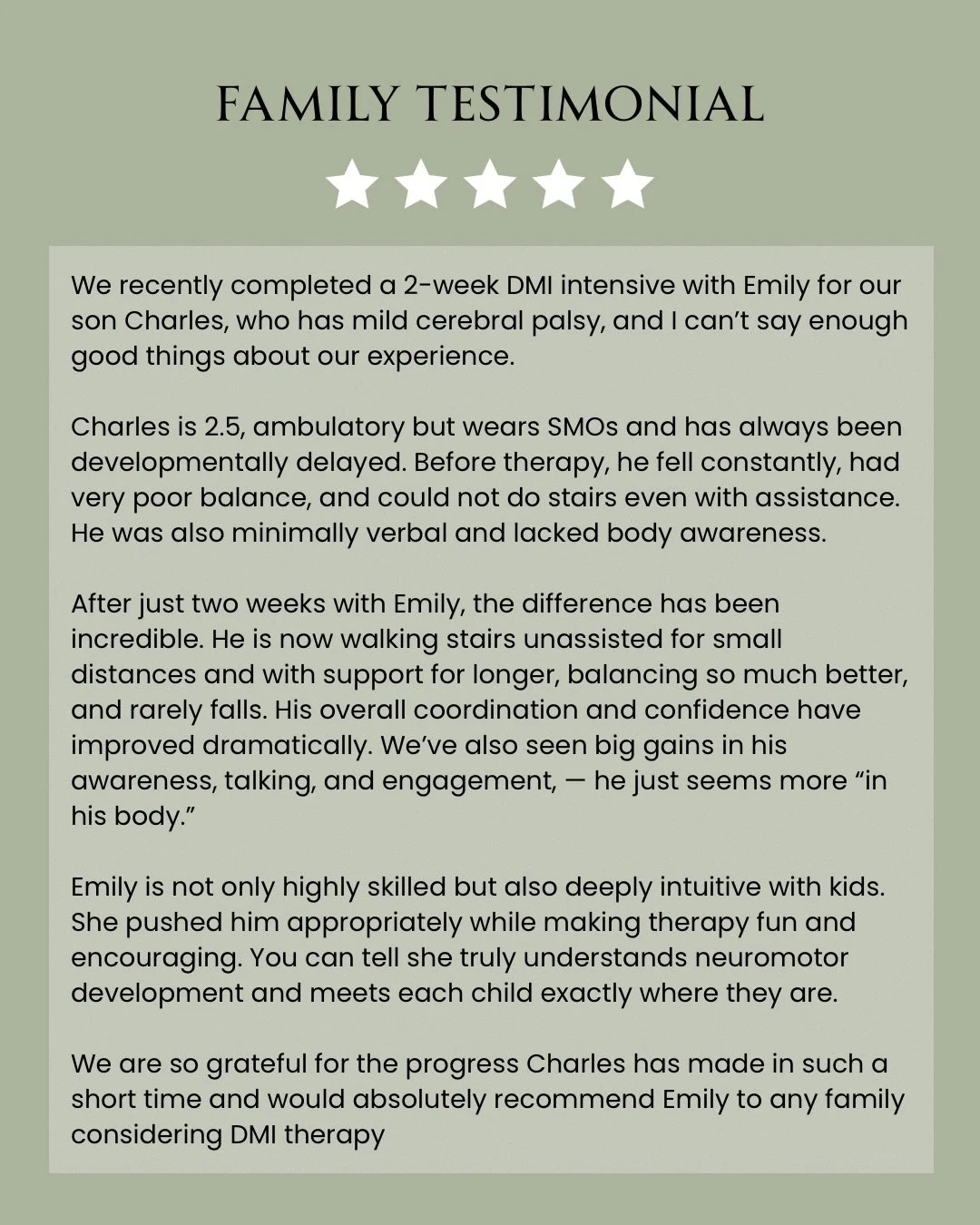 Watching your kiddos grow stronger and more confident never gets old 🥹🤍

Feeling so incredibly grateful for the families who trust us with their child&rsquo;s growth, progress, and DMI journey. Being part of these wins is truly an honor.

Ready to 