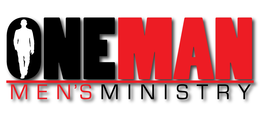Logo for 'Man's Men's' featuring a white silhouette of a man walking above the red text 'MAN' and 'MEN'S' written underneath on a black background.