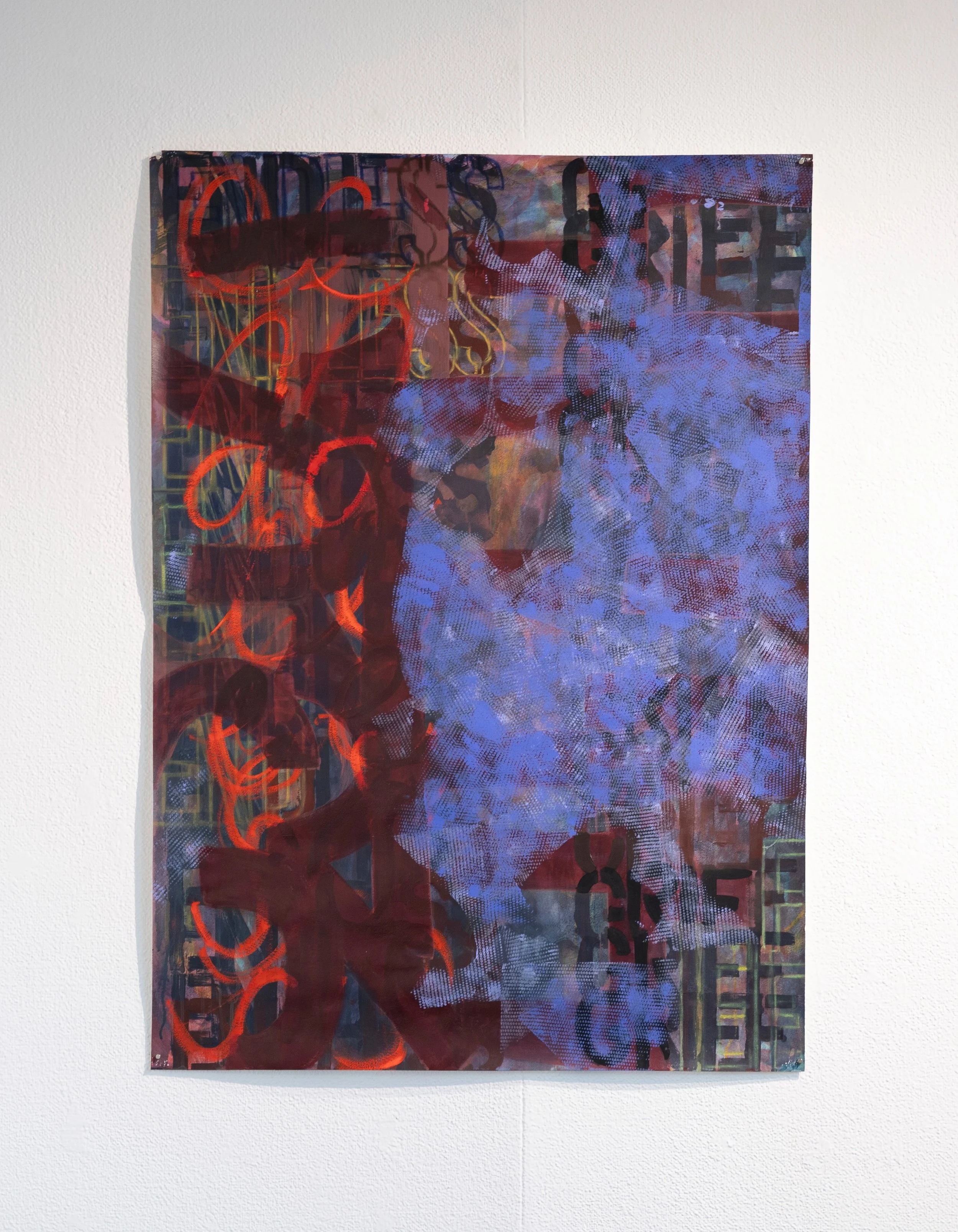 Like the Flood Tide, 2023,
acrylic, oil pastel on paper, 34 x 48 in.