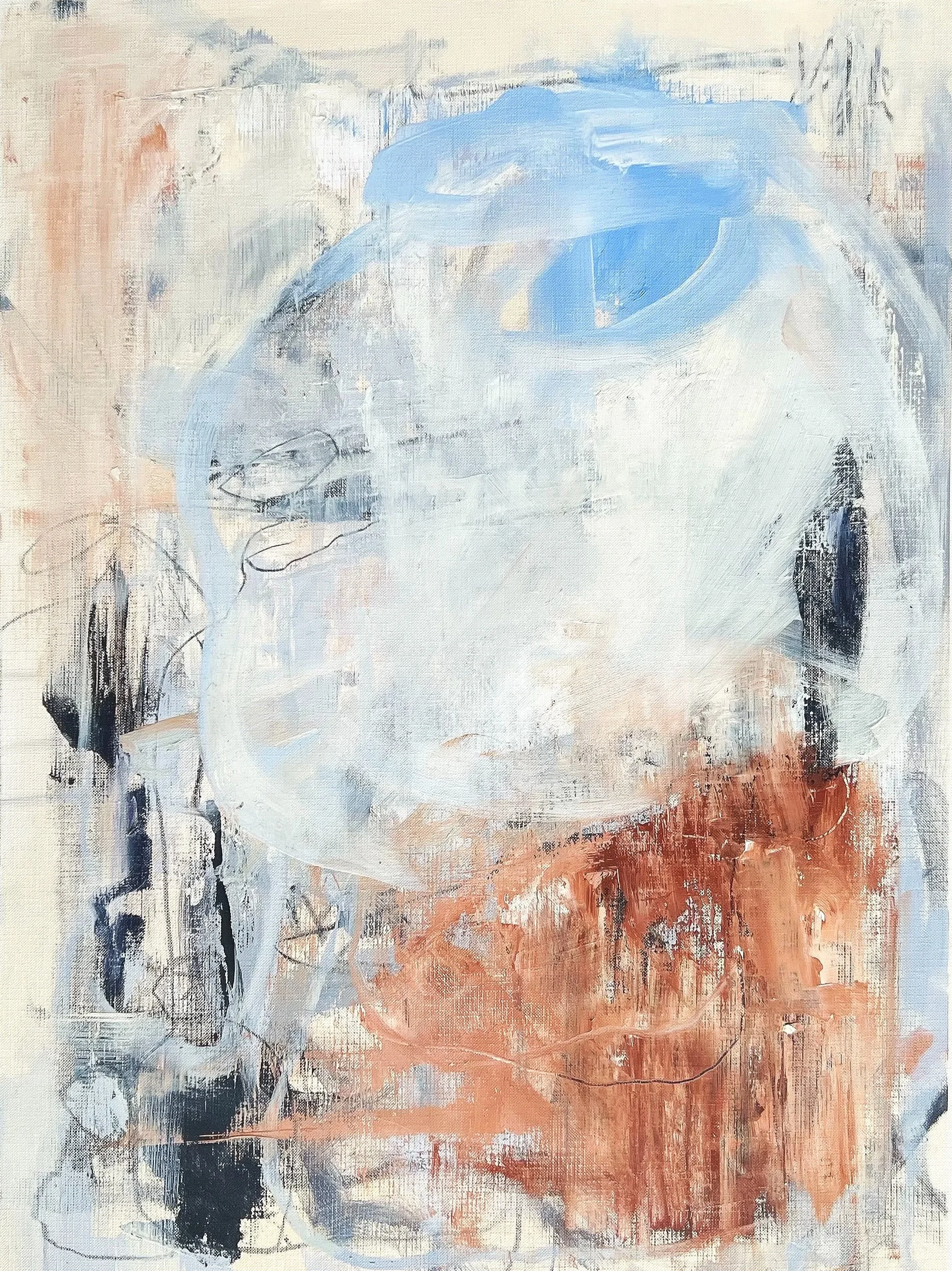 desert orb, 24 x 18 in, oil and pencil on canvas paper
