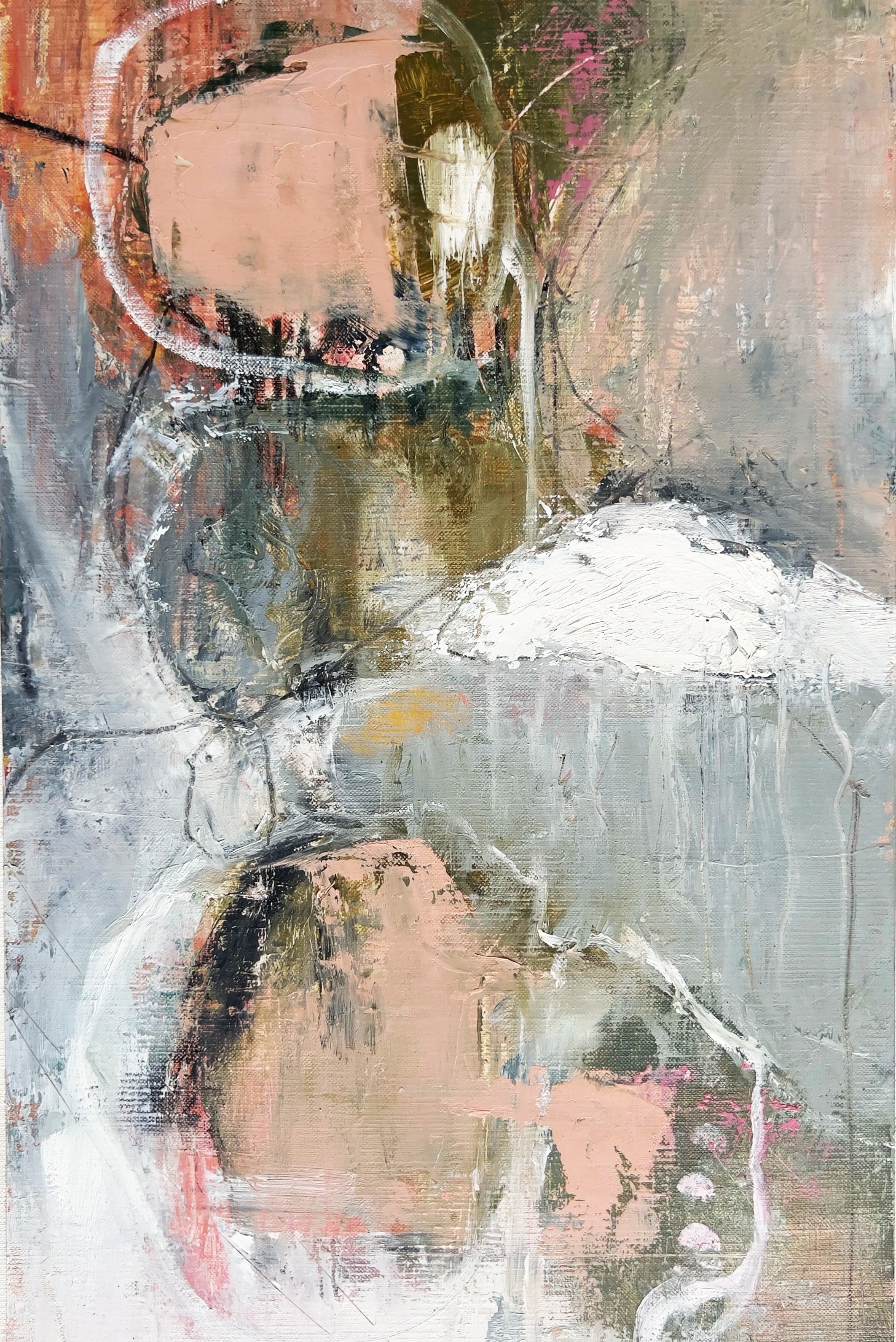 cloud seed, 18 x 12 in,  oil on canvas paper