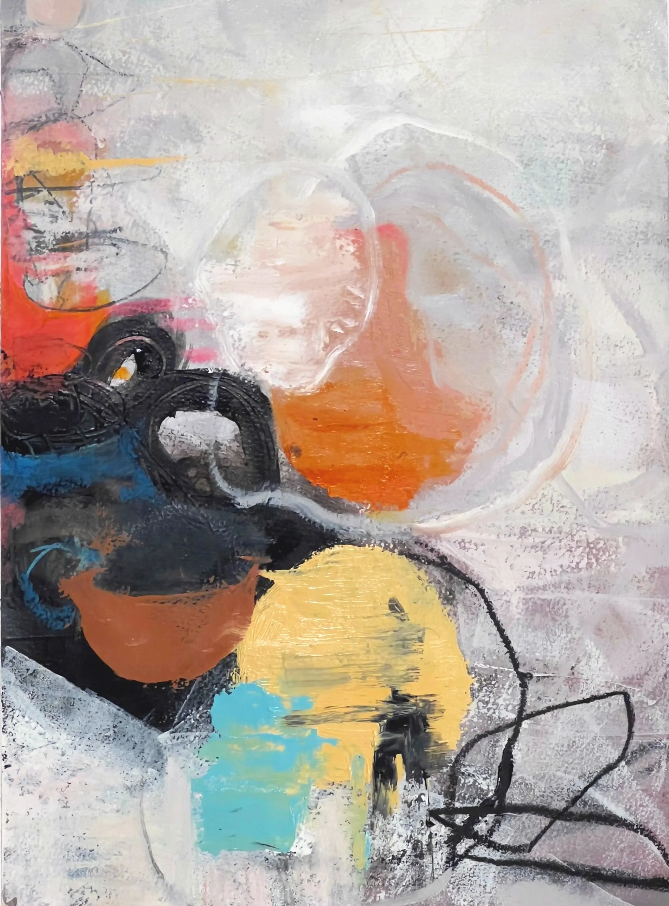 vessels II, 12" x16" mixed media with oil on paper