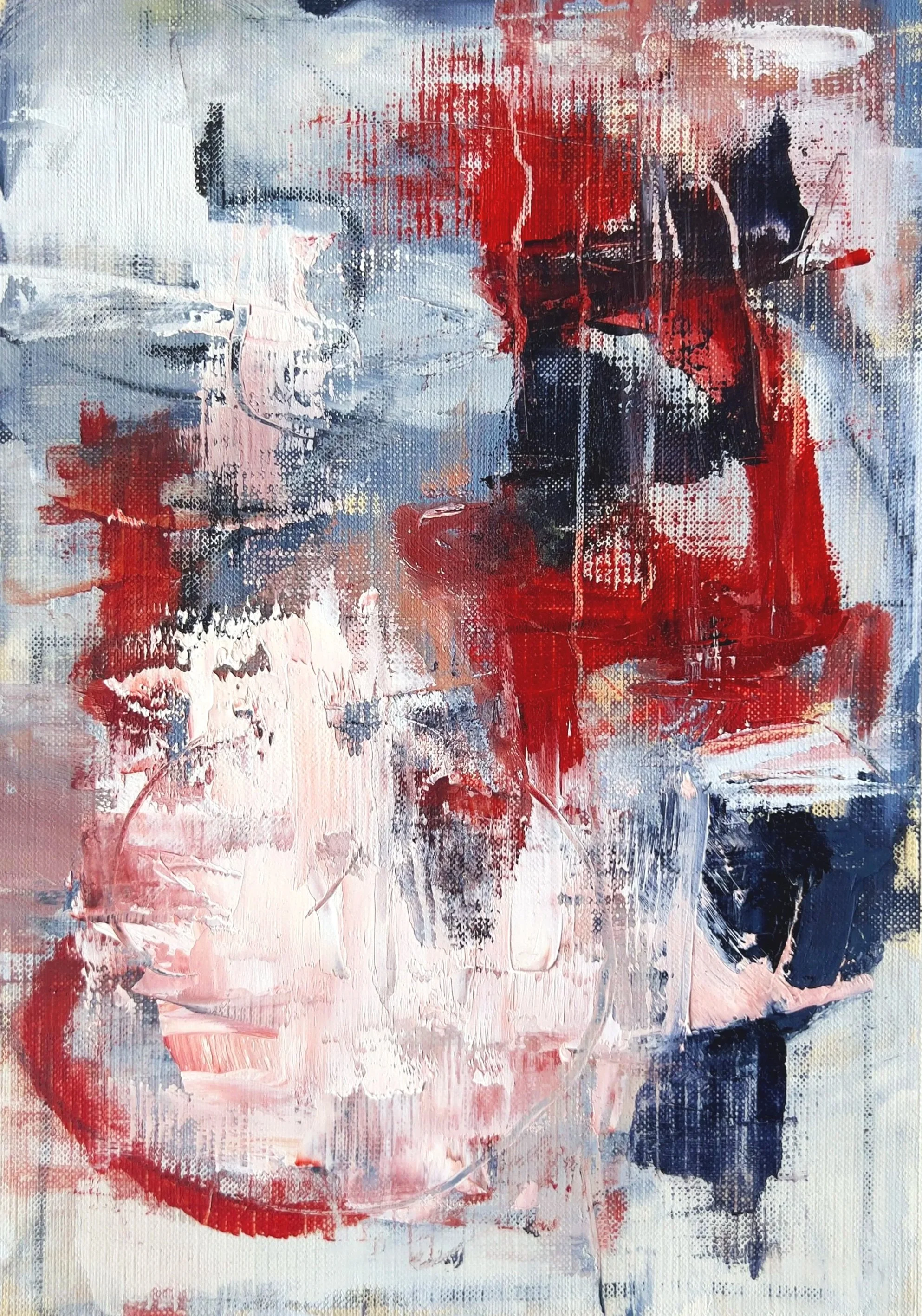 holding, 9 x 12 in oil and pencil on canvas paper