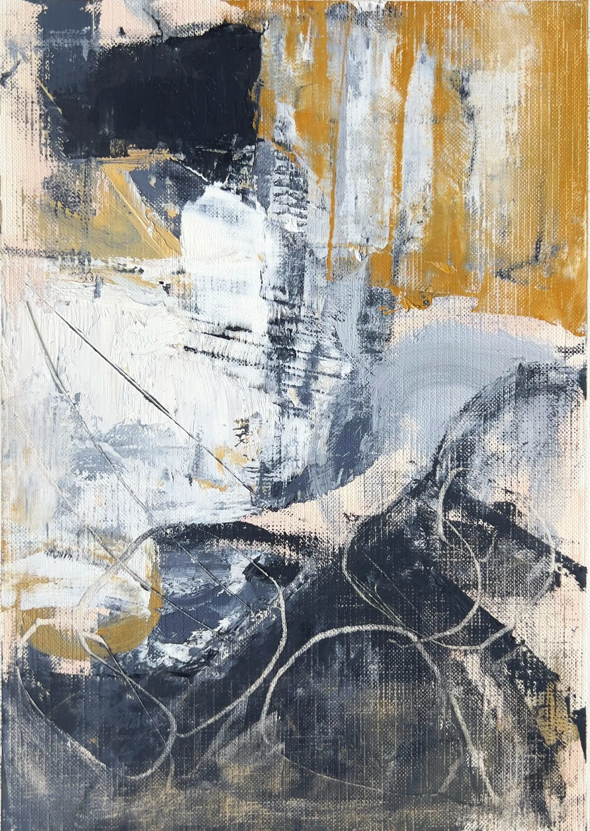 river and rocks, 9 x 12 in, oil on canvas paper