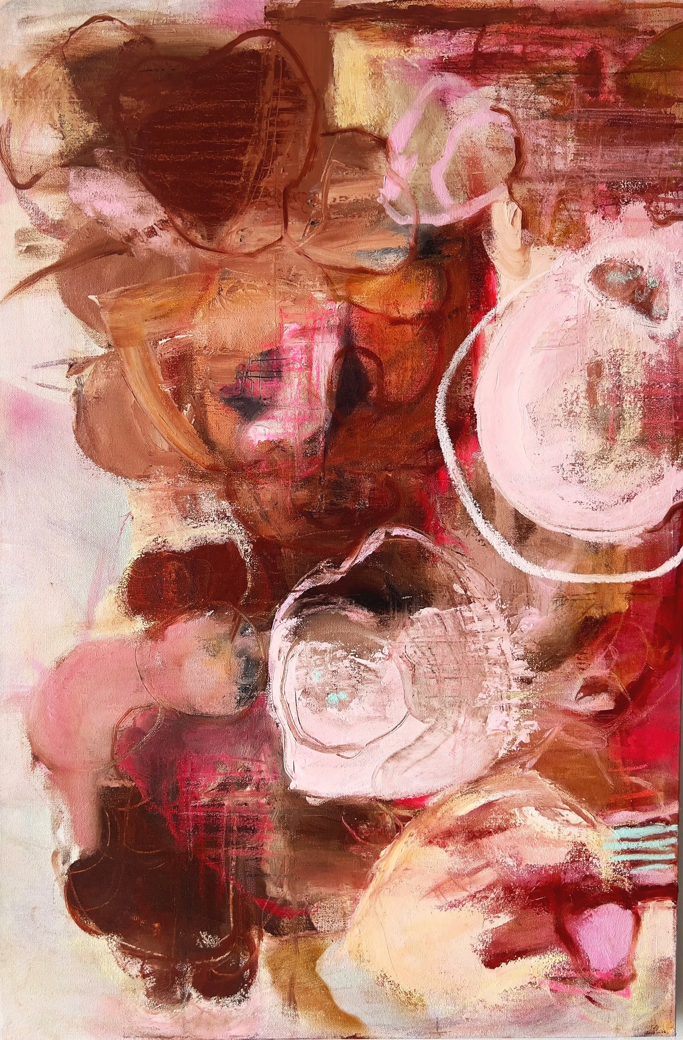 lush, 36 x 24 x 1.5 in, mixed media with oil on canvas
