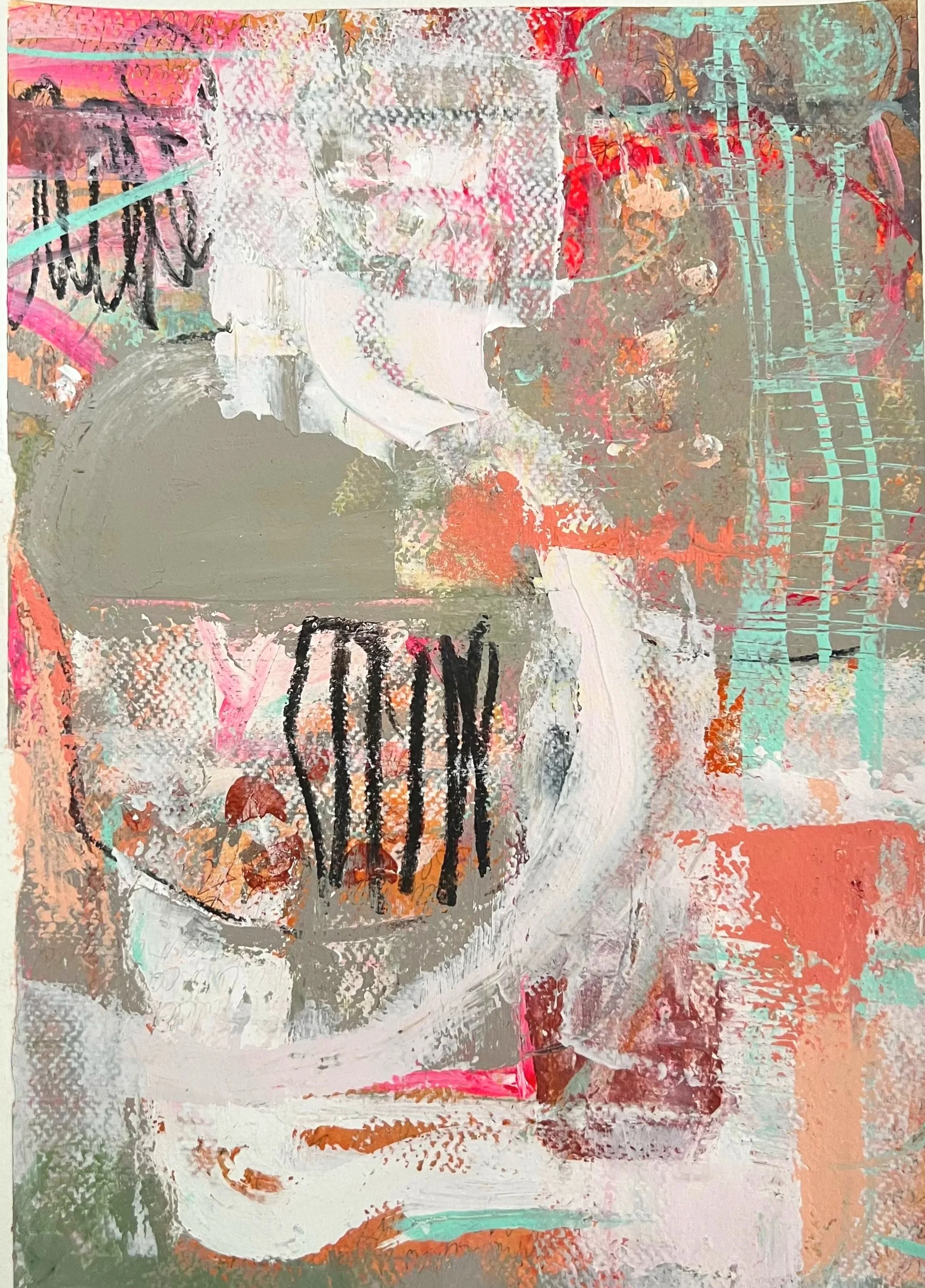 how we move when we move through time, 15 x 11 in, mixed media on paper