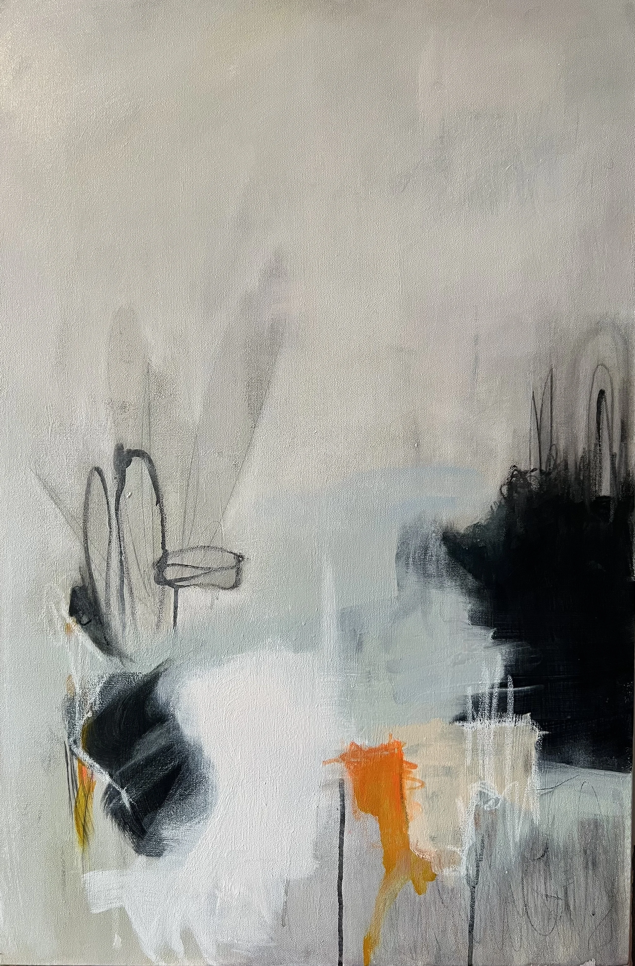 the hideout I, 36 x 24 x 1.5 in, mixed media with oil 