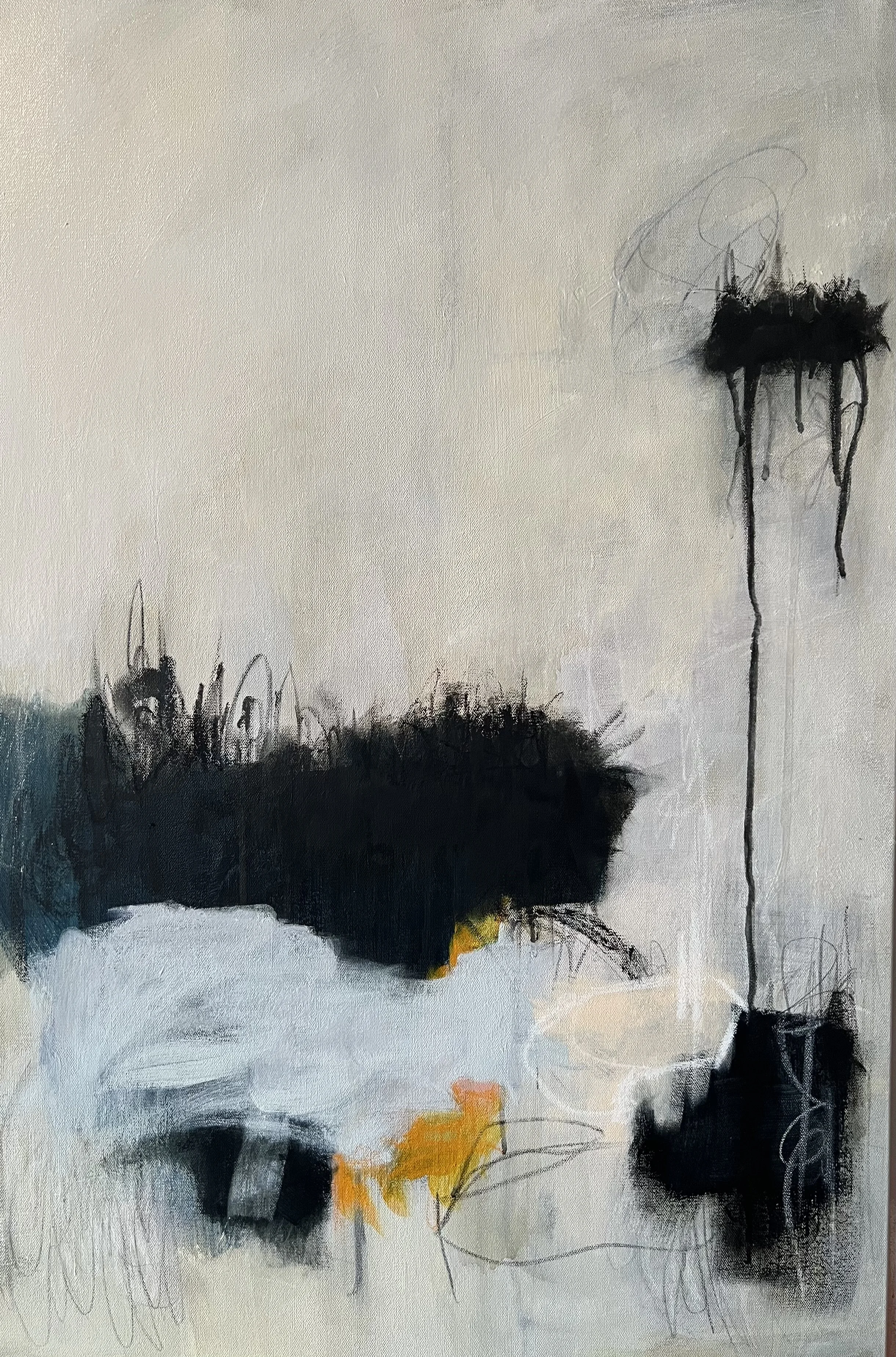 the hideout II, 36 x 24 x 1.5 in, mixed media with oil 