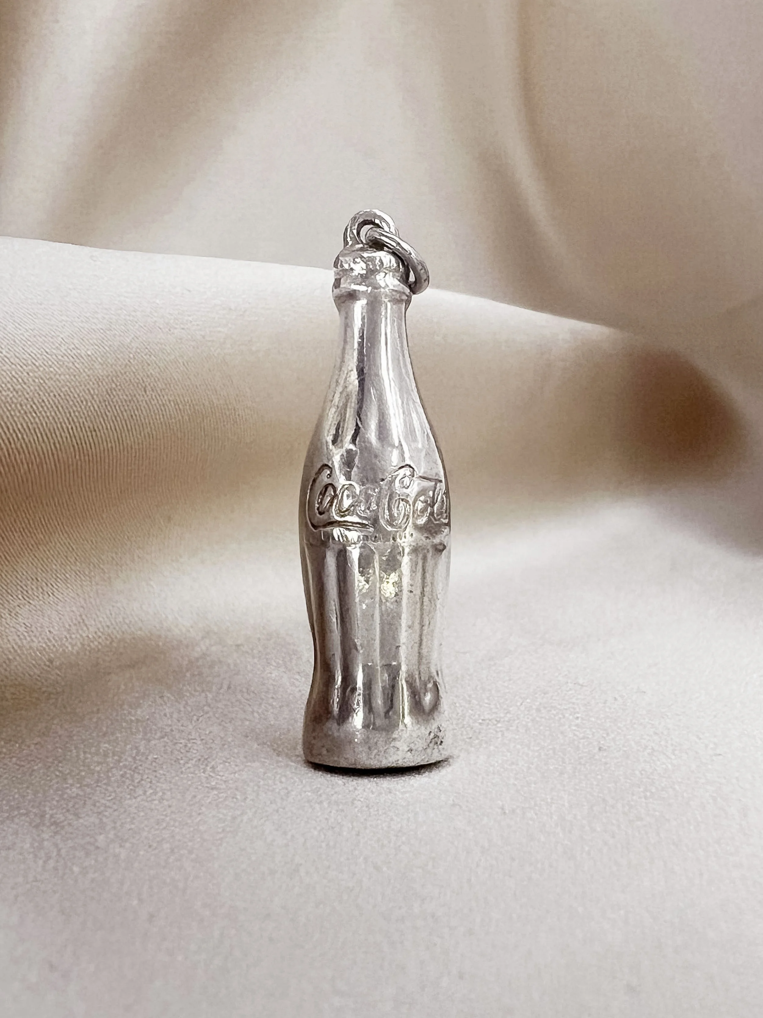 Coca-Cola Soda Pop Charm. Silver.