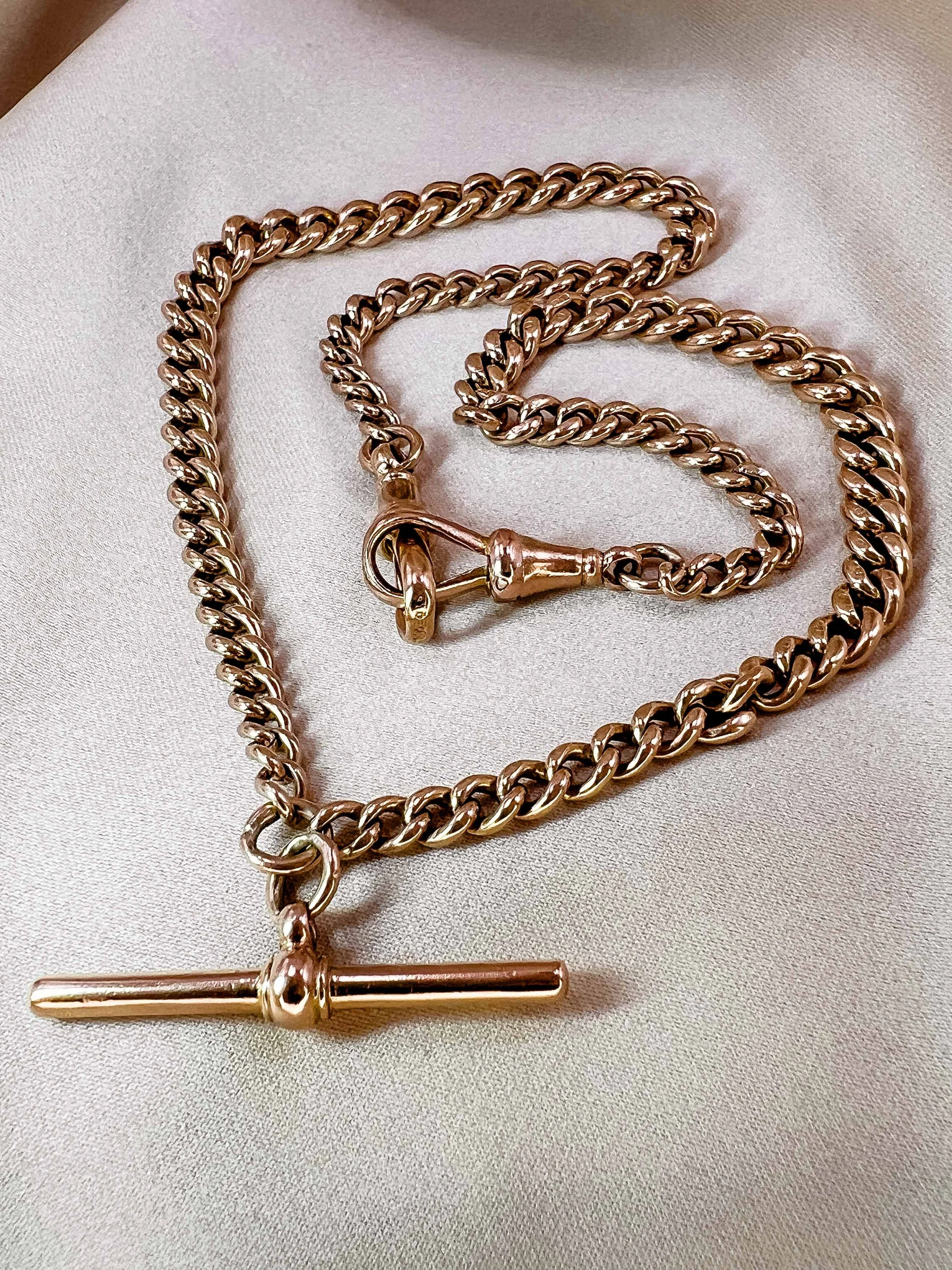 Antique Double Albert / Watch Chain. 9ct gold.