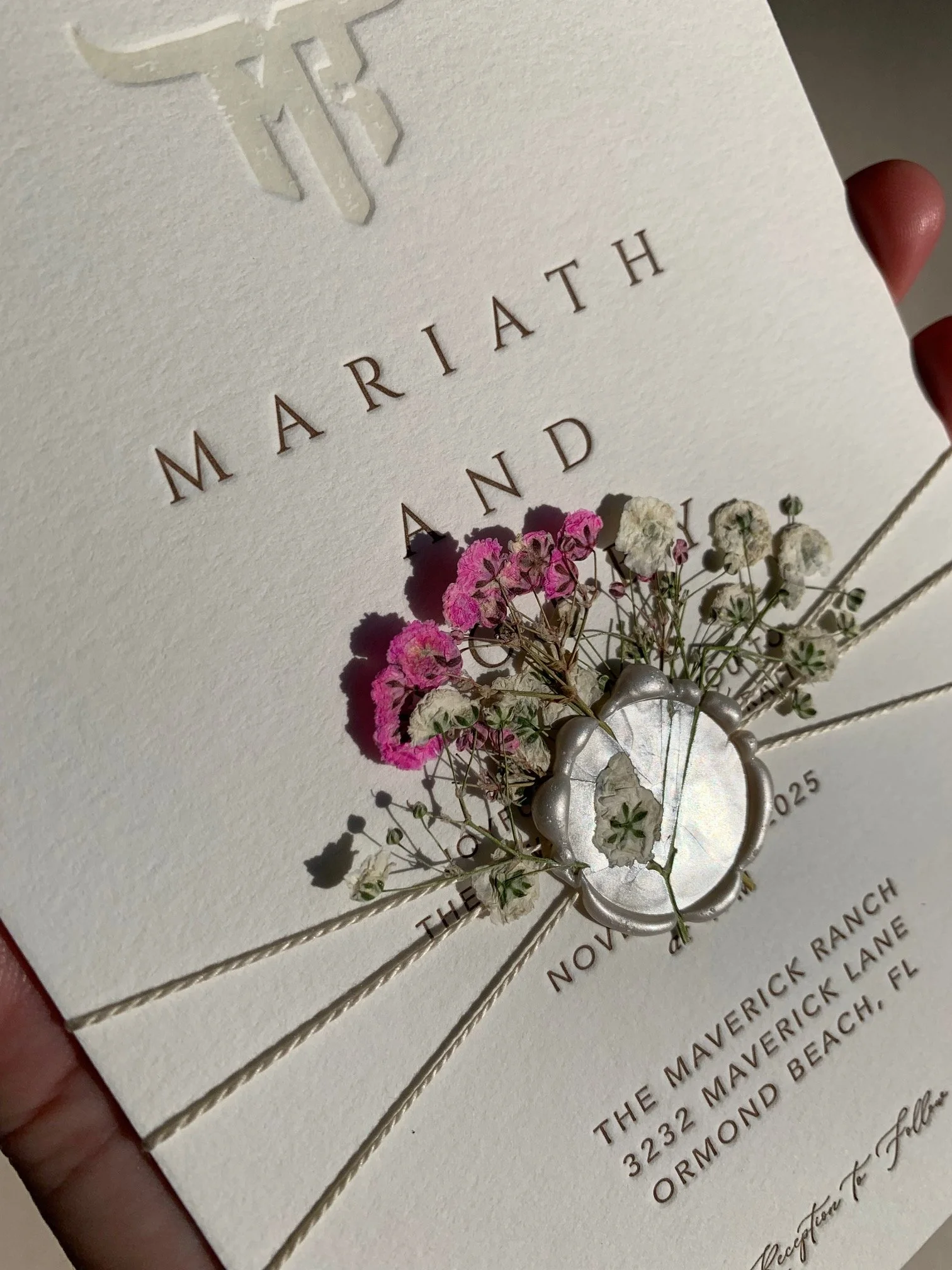 Weddinginviationsuite wax seal dried pink flowers5.jpeg