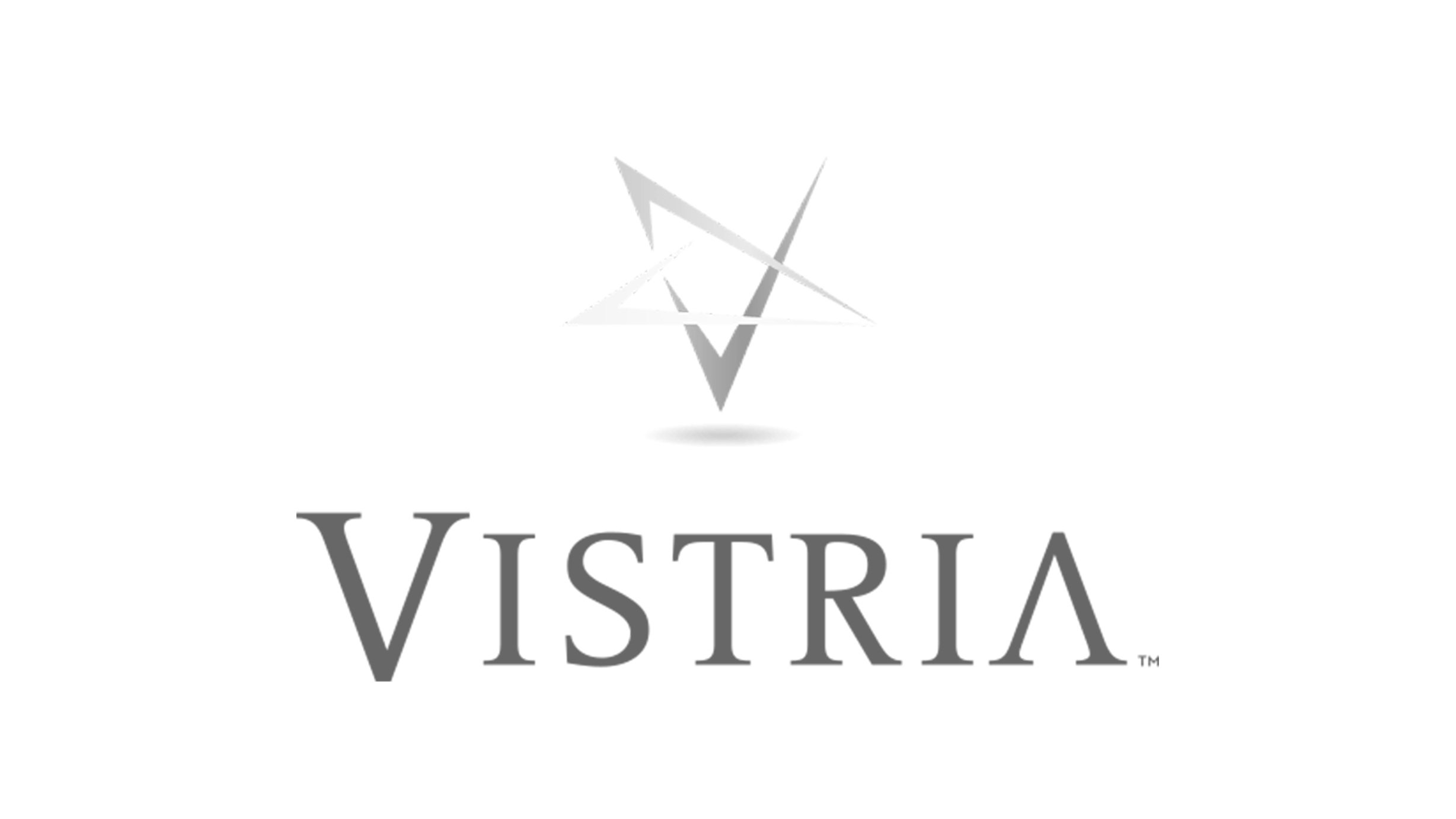 VISTRIA logo with a gray abstract star design above the word 'VISTRIA'