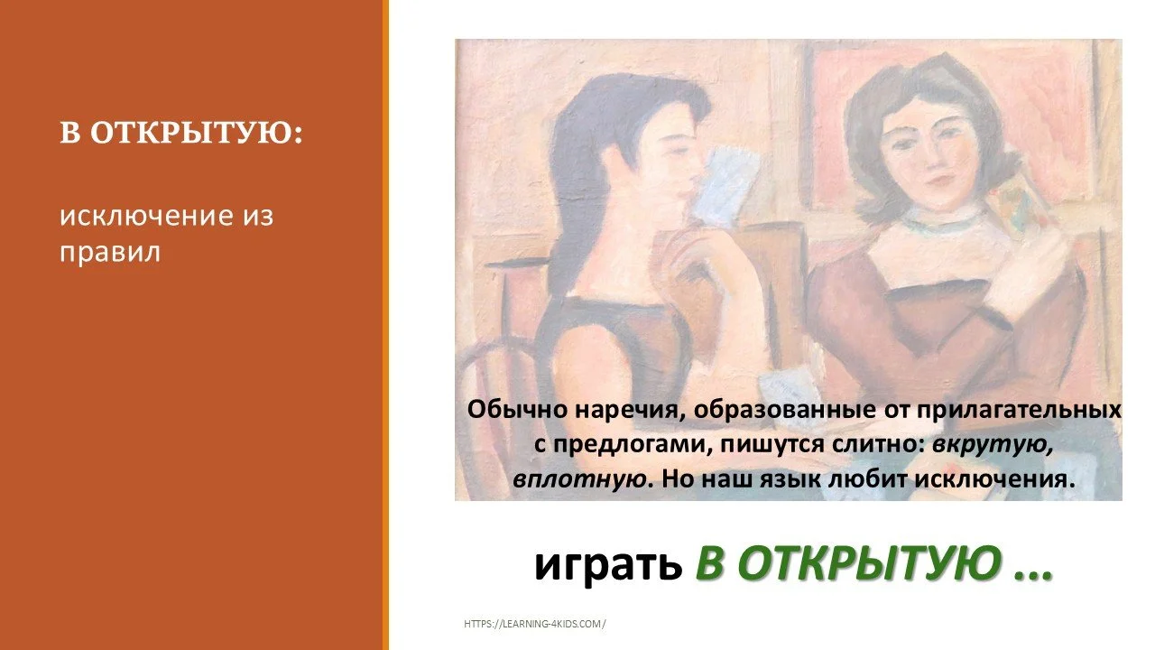 Правописание наречий