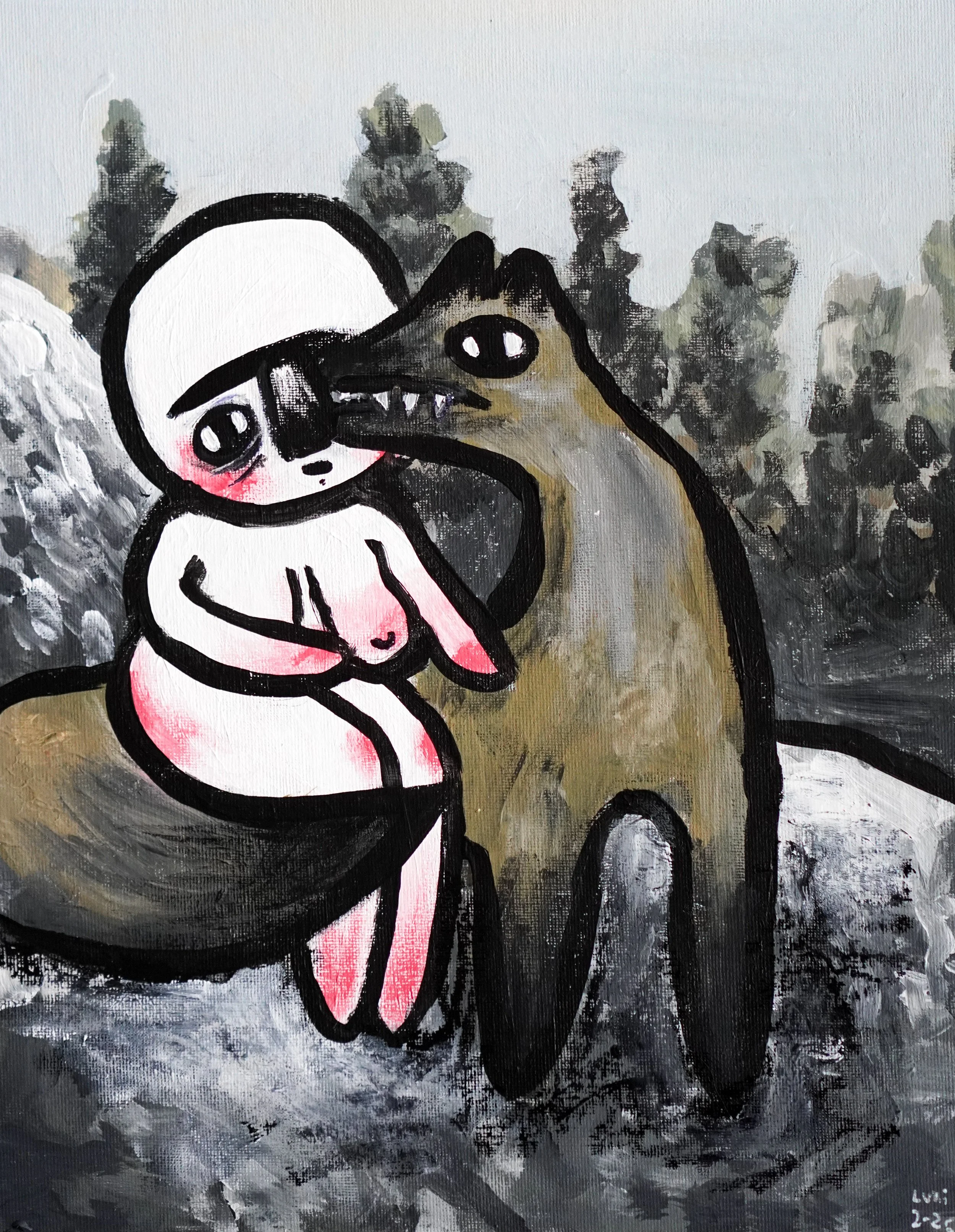 Companion
30x40 cm, acrylic & marker on paper board