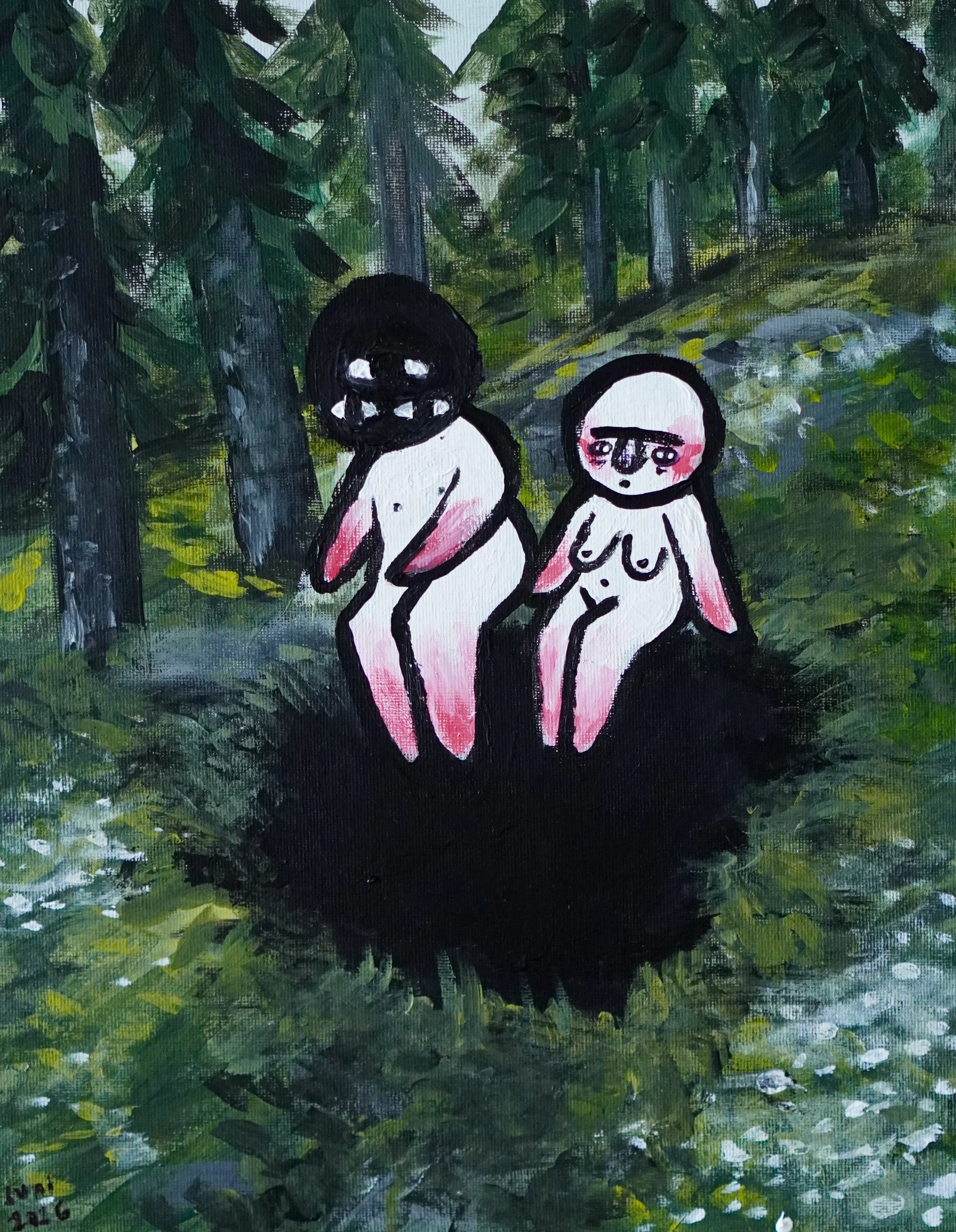 Worm hole
30x40 cm acrylic & solid marker on canvas board