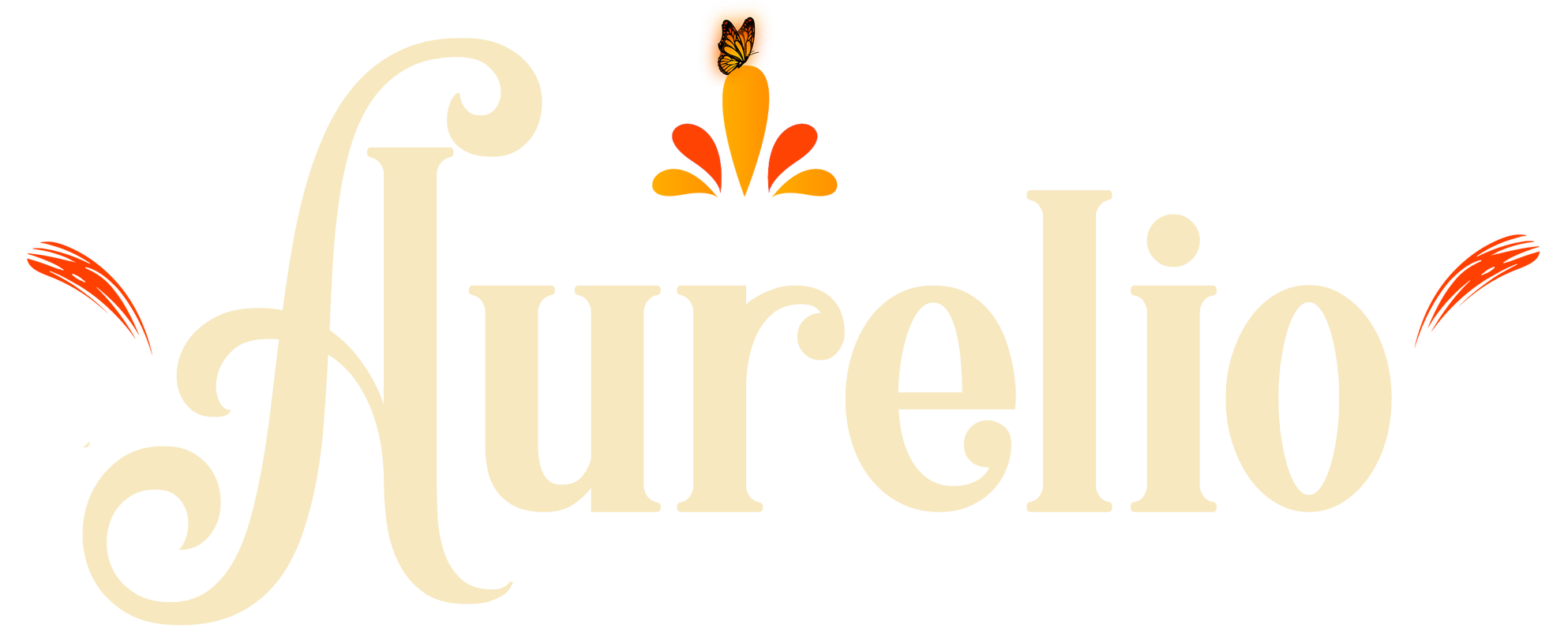 Texto decorativo que dice 'Duréilo' con elementos de diseño color madera, adornos florales y una mariposa en la parte superior.