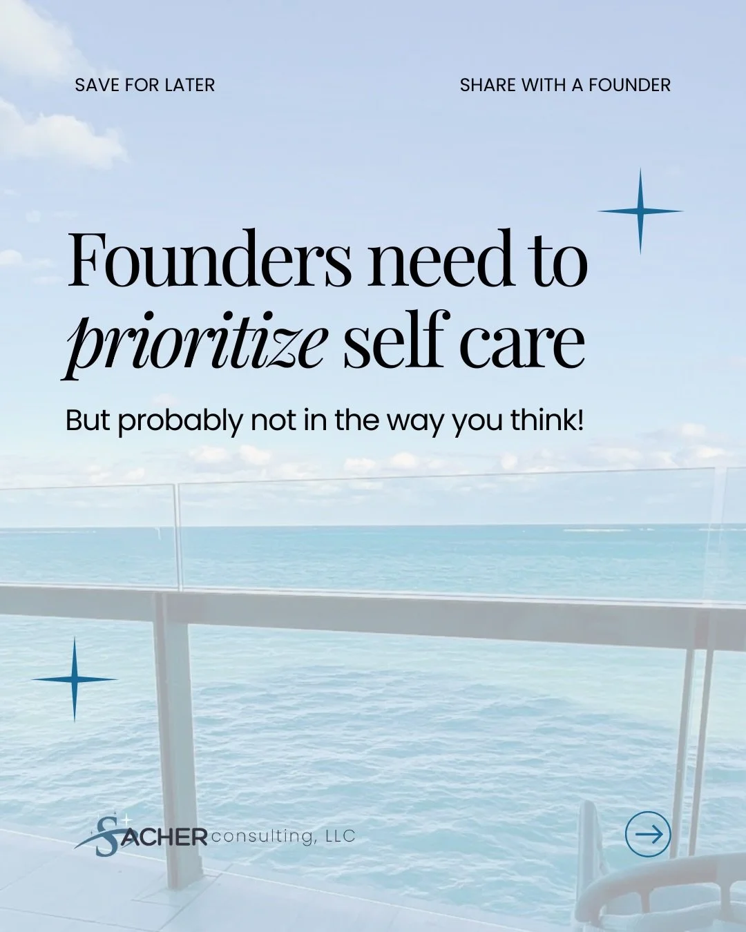 The best form of self-care for founders isn&rsquo;t a vacation. It&rsquo;s a business that can run without you.

A day off isn&rsquo;t actually restful if you log off for 24 hours and come back to a business that fell apart in your absence. Real rest
