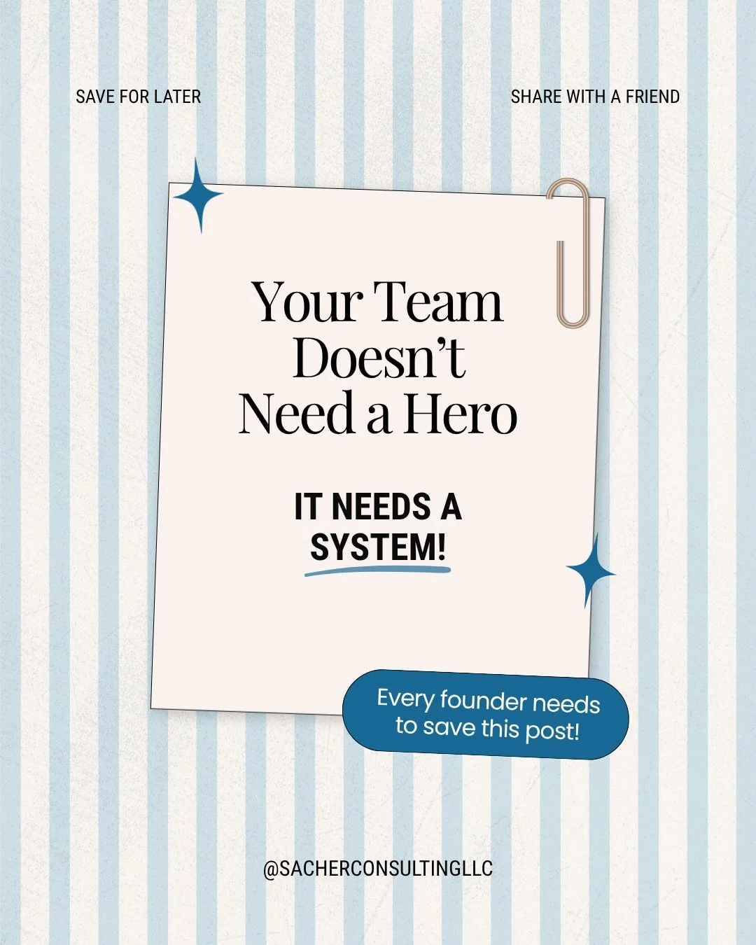Your team does not need a hero.

They need a system.

Heroics feel good in the moment. They also cost you every time you&rsquo;re not there to perform them.

A system does the quiet work every day, whether you&rsquo;re in the business or not. That&rs