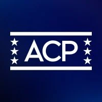 Logo with the letters 'ACP' surrounded by stars on a dark blue background.
