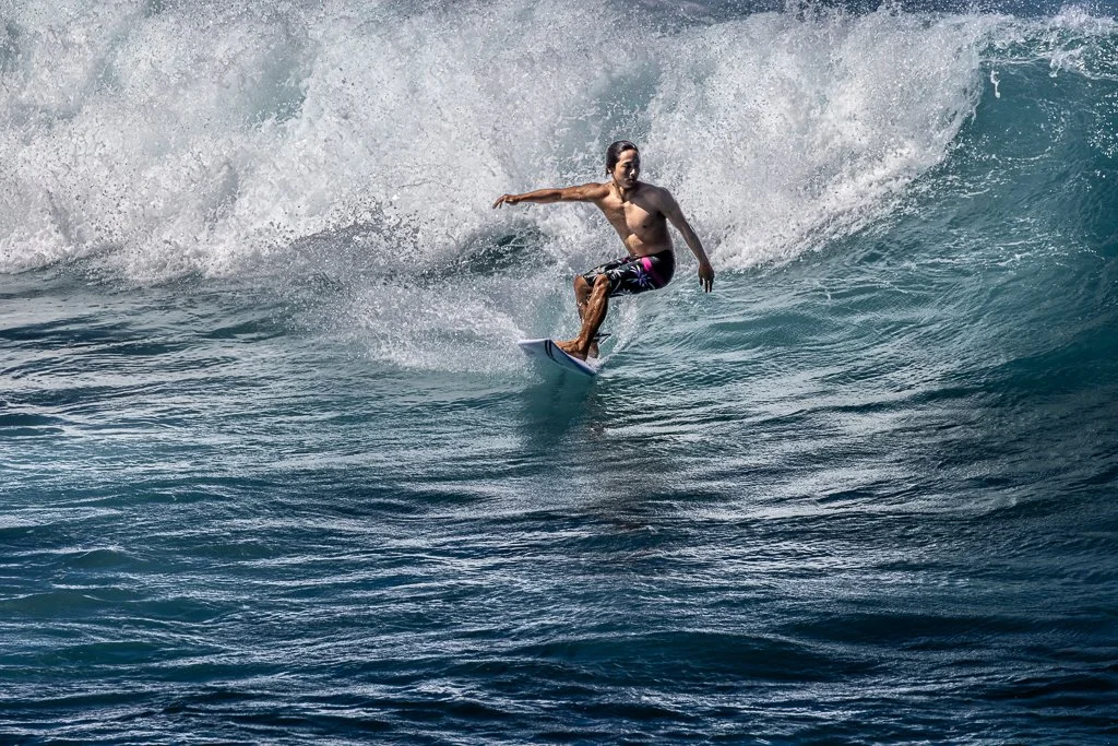 Surfer at Ho'okipa Beach Park on Maui by Ibach808