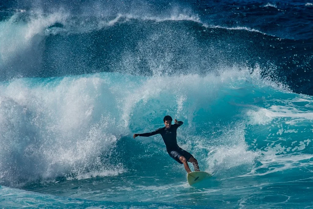 Surfer at Ho'okipa Beach Park on Maui by Ibach808