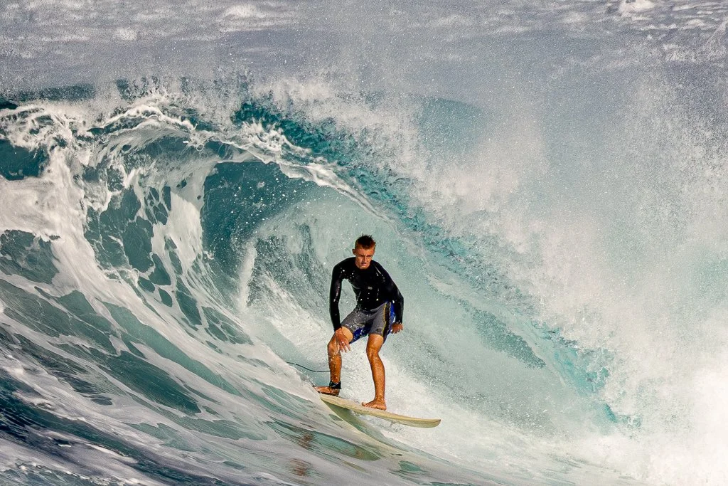 Surfer at Ho'okipa Beach Park on Maui by Ibach808