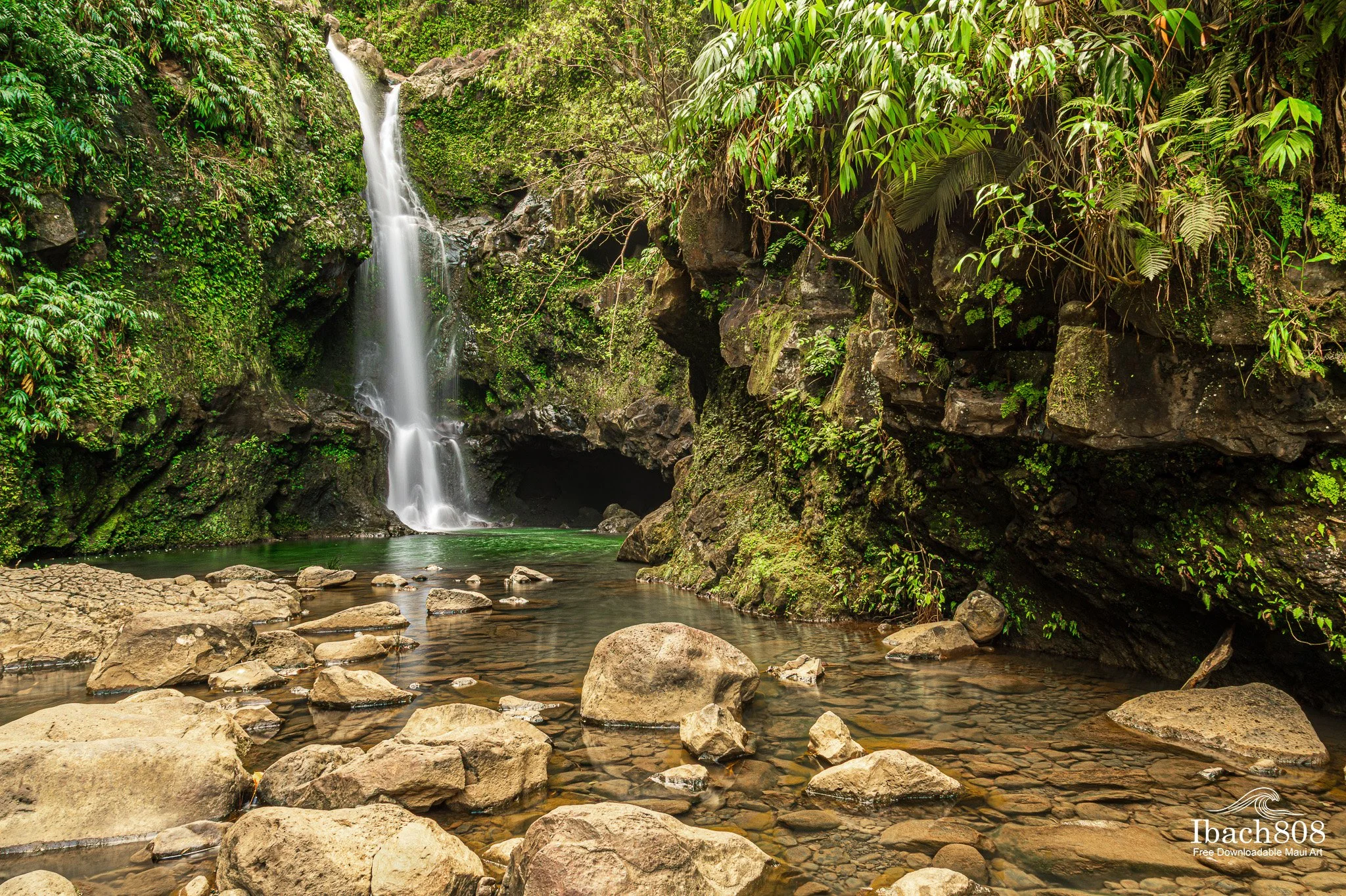 Serenity at Waikamoi Falls Free Gift by Ibach808.jpg